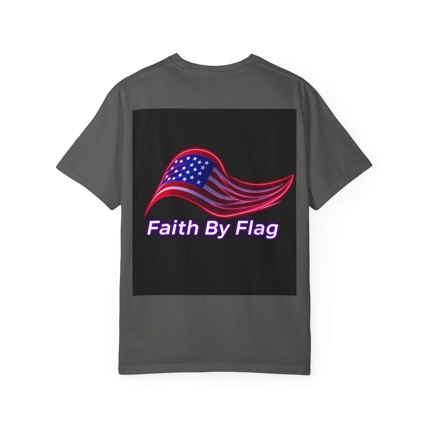 Patriotic T-Shirt with Eagle Graphic | Faith By Flag Tee, Unisex Apparel, Independence Day Shirt, Casual Wear, Gift for Veterans