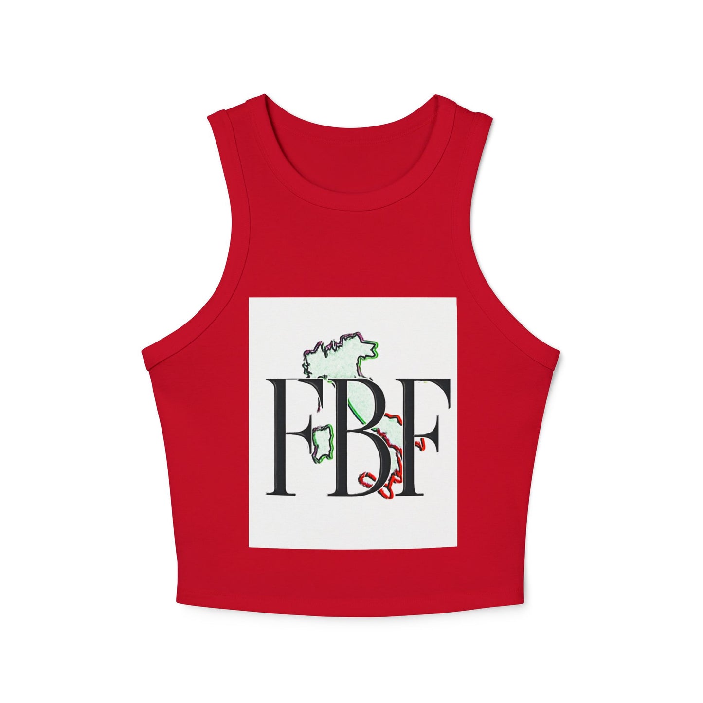Stylish Women's Crop Tank Top - FBF Graphic, Summer Wear, Festival Top, Trendy Activewear, Casual Outfit