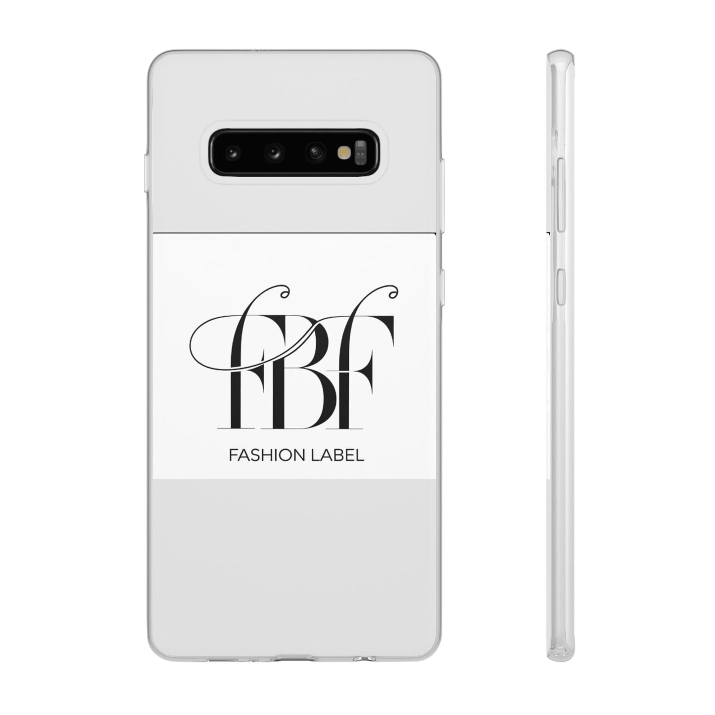 Chic Flexi Phone Case with Fashion Label Design