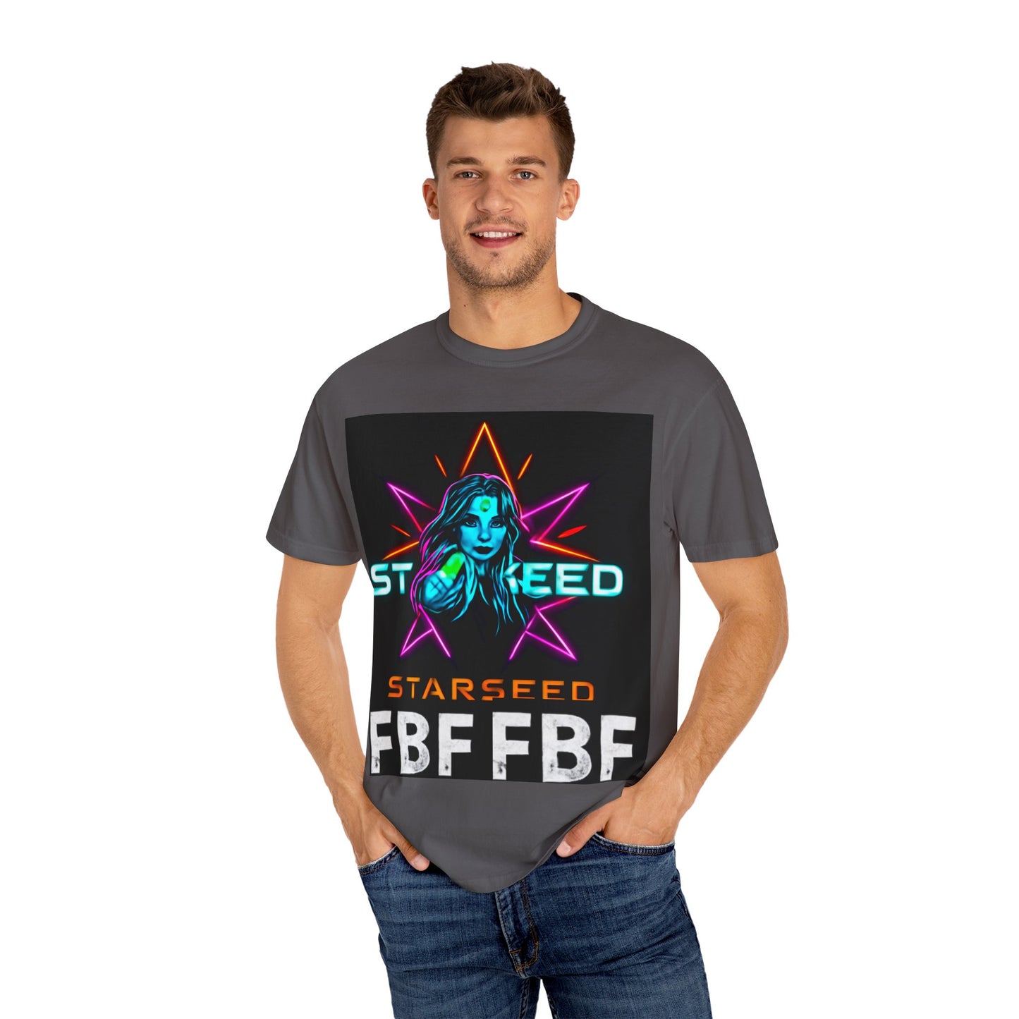 Neon Graphic T-Shirt - Starseed FBF Tee, Unisex Fashion, Cool Gift, Festival Wear, Retro Style, Casual Streetwear