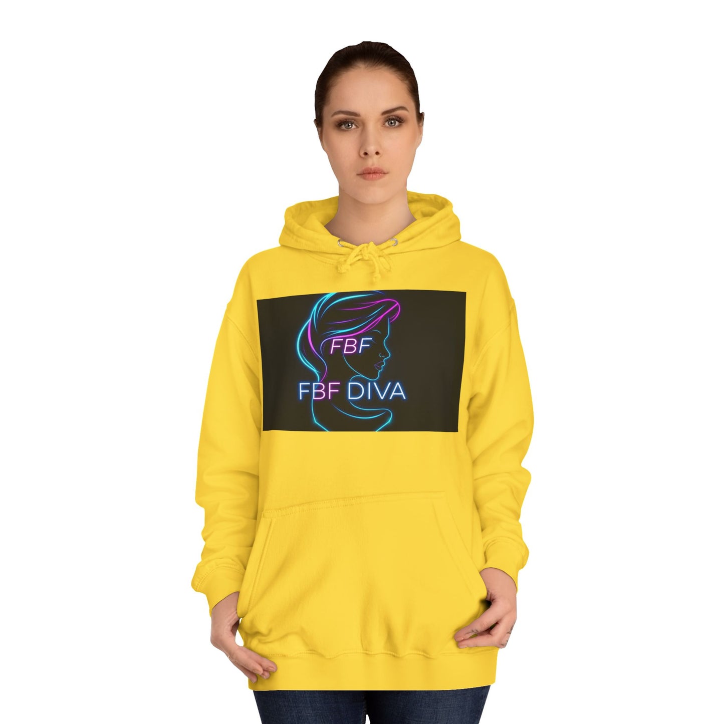 Neon FBF College Hoodie, Unisex Streetwear, Stylish Campus Apparel, Cozy Gift for Students, Trendy College Wear, FBF Diva Hoodie