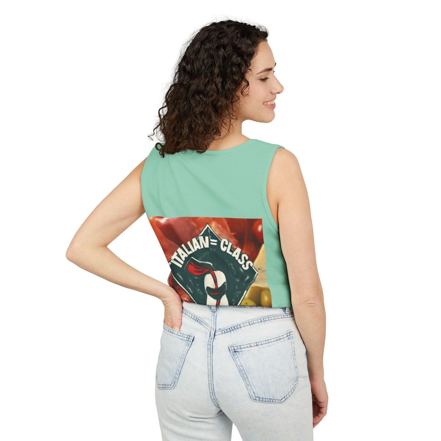 Italian Class Unisex Garment-Dyed Tank Top, Casual Summer Wear, Italian Heritage Gift, Foodie Apparel, Vacation Top