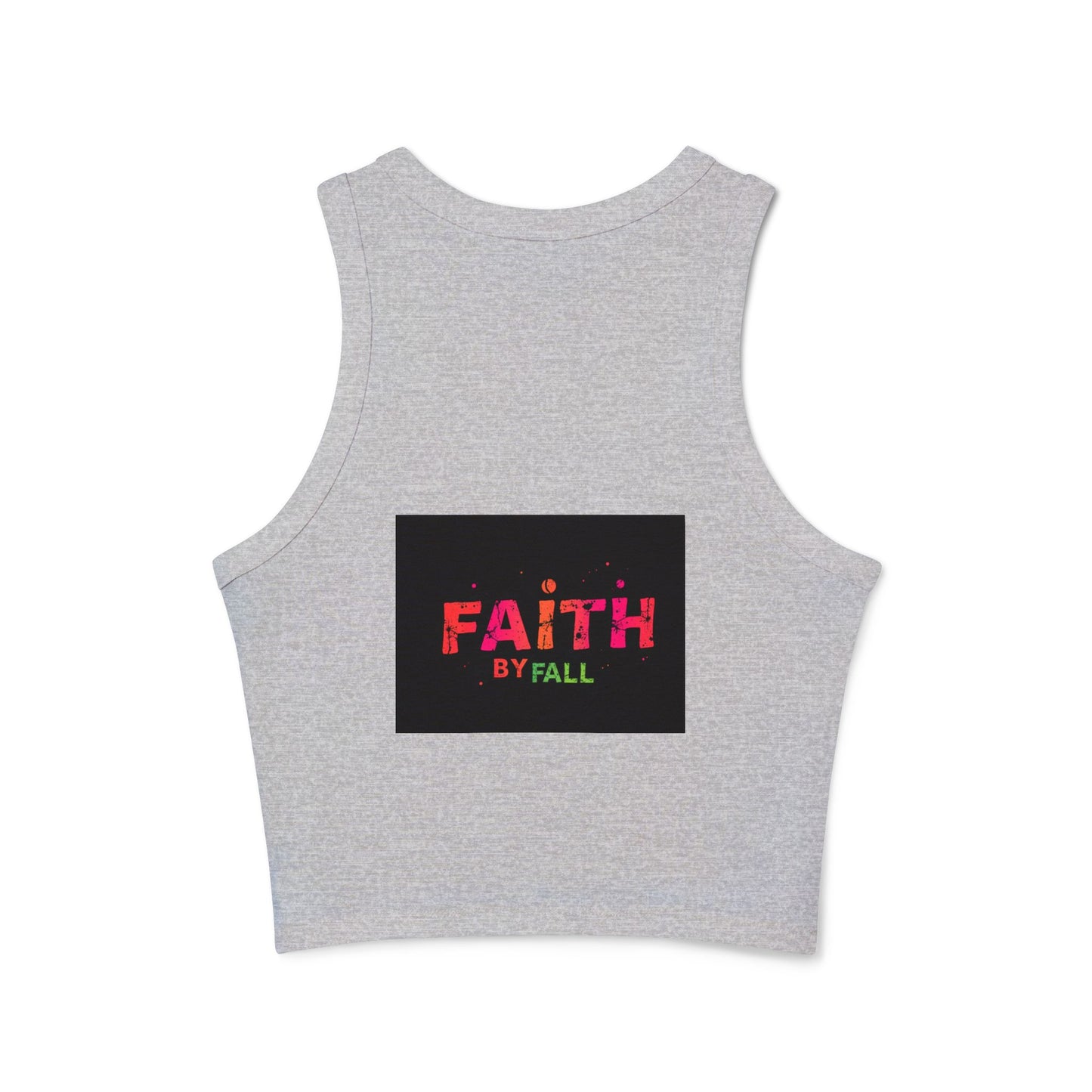 Faith by Fall Women's Micro Rib Racer Tank Top, Inspirational Summer Top, Motivational Crop Tank, Faith Apparel, Gift for Her, Casual Wear