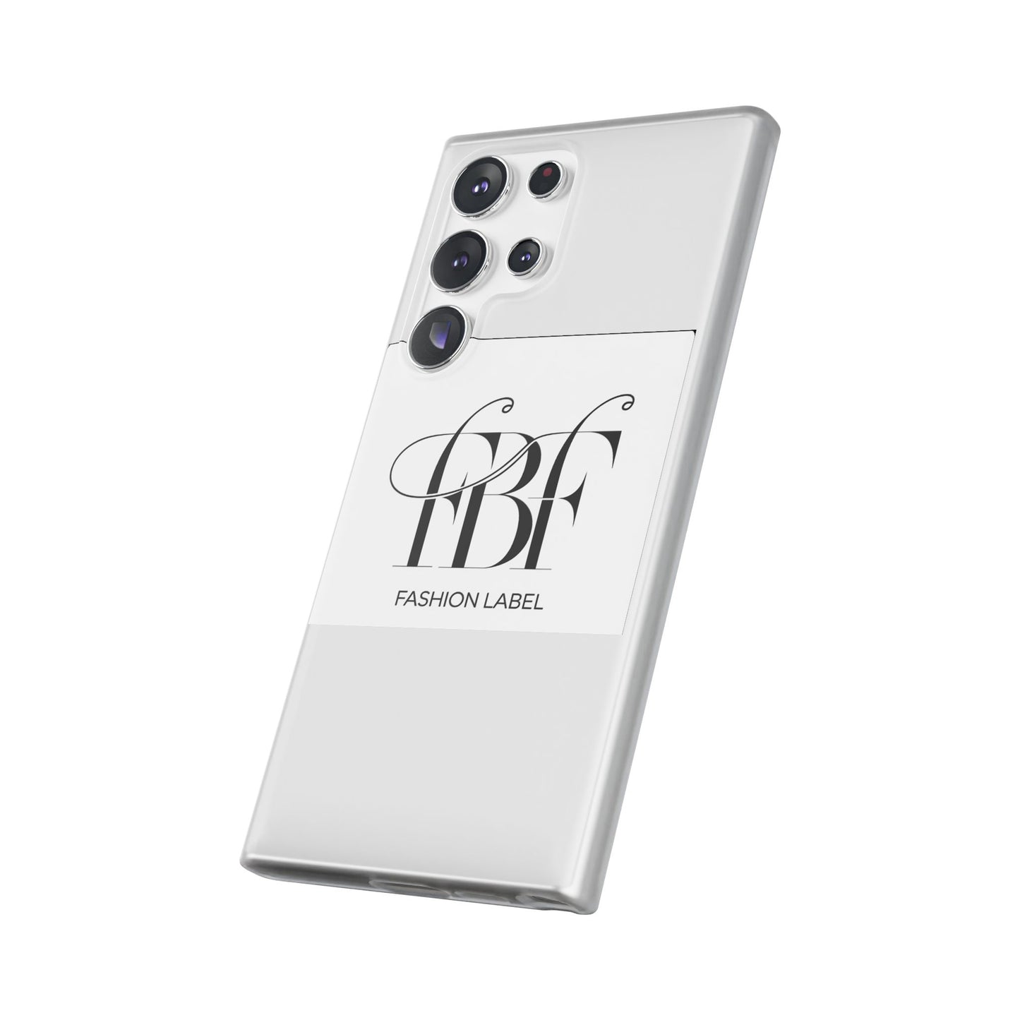 Chic Flexi Phone Case with Fashion Label Design
