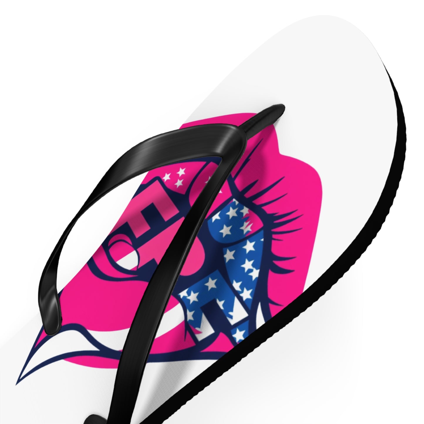 Patriotic Flip Flops with Kiss Design | Fun Summer Footwear, Vacation Sandals, Memorial Day, 4th of July, Beachwear