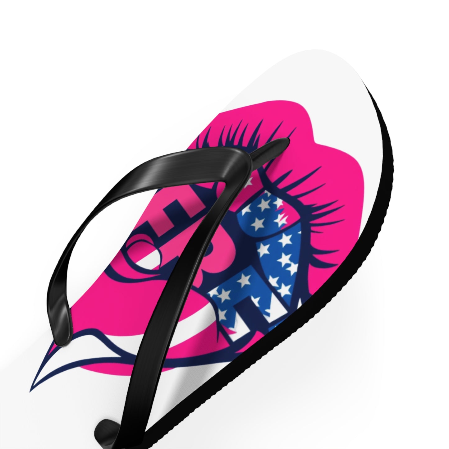 Patriotic Flip Flops with Kiss Design | Fun Summer Footwear, Vacation Sandals, Memorial Day, 4th of July, Beachwear