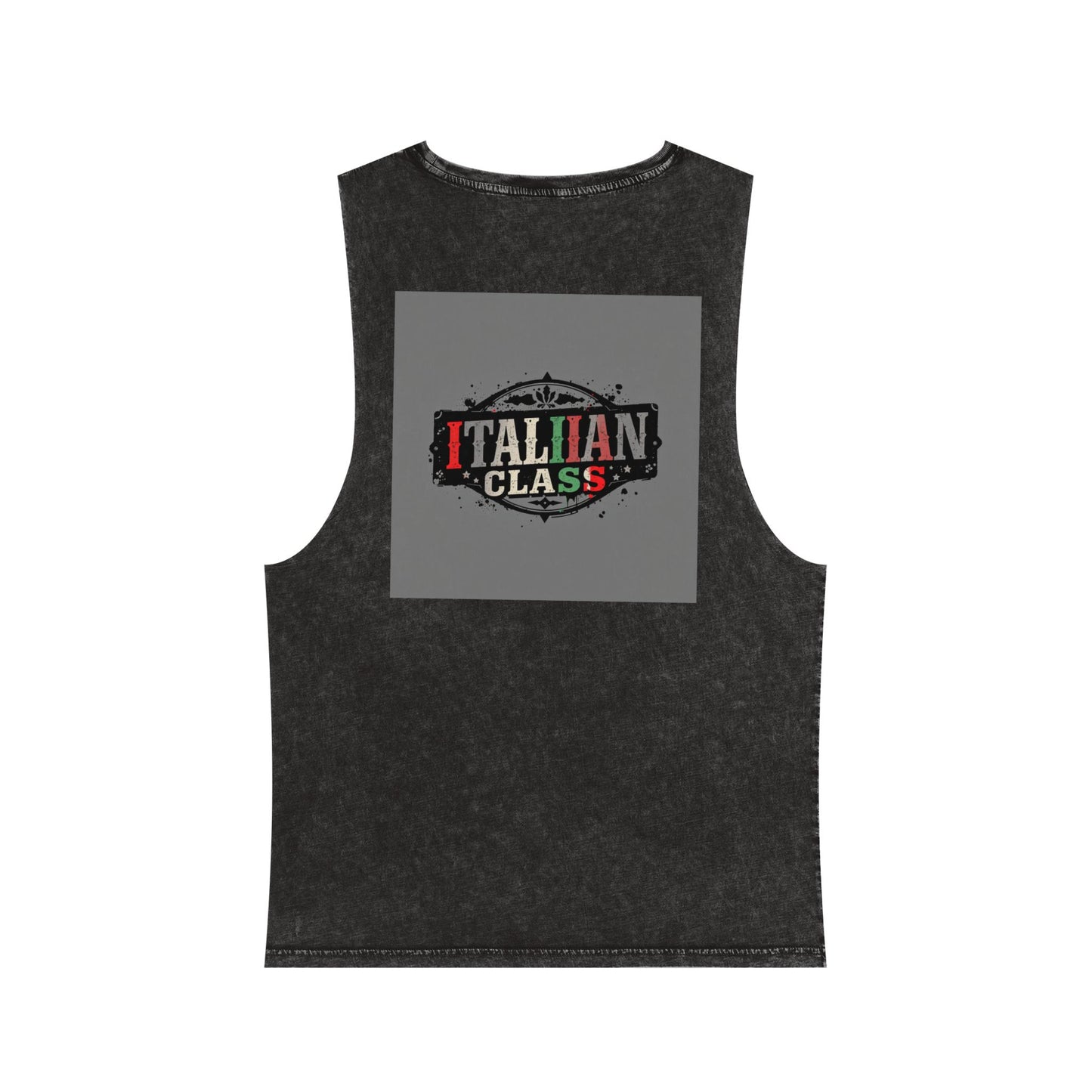 Italian Class Unisex Stonewash Tank Top | Casual Summer Wear, Gift for Food Lovers, BBQ Attire, Vacation Apparel, Culinary Humor