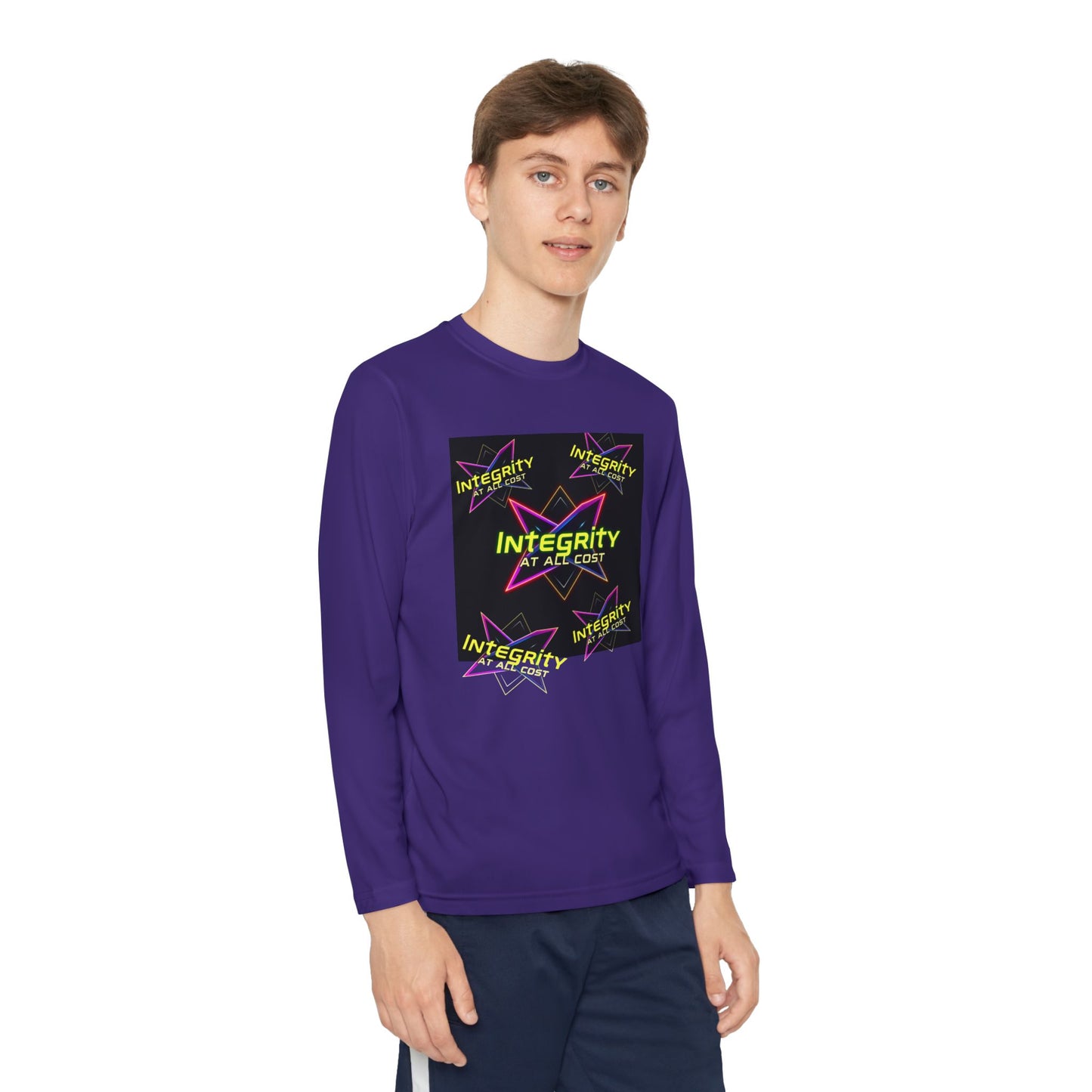 Integrity Youth Long Sleeve Tee, Cool Graphic Shirt, Motivational Apparel, Perfect for Sports, Birthday Gift