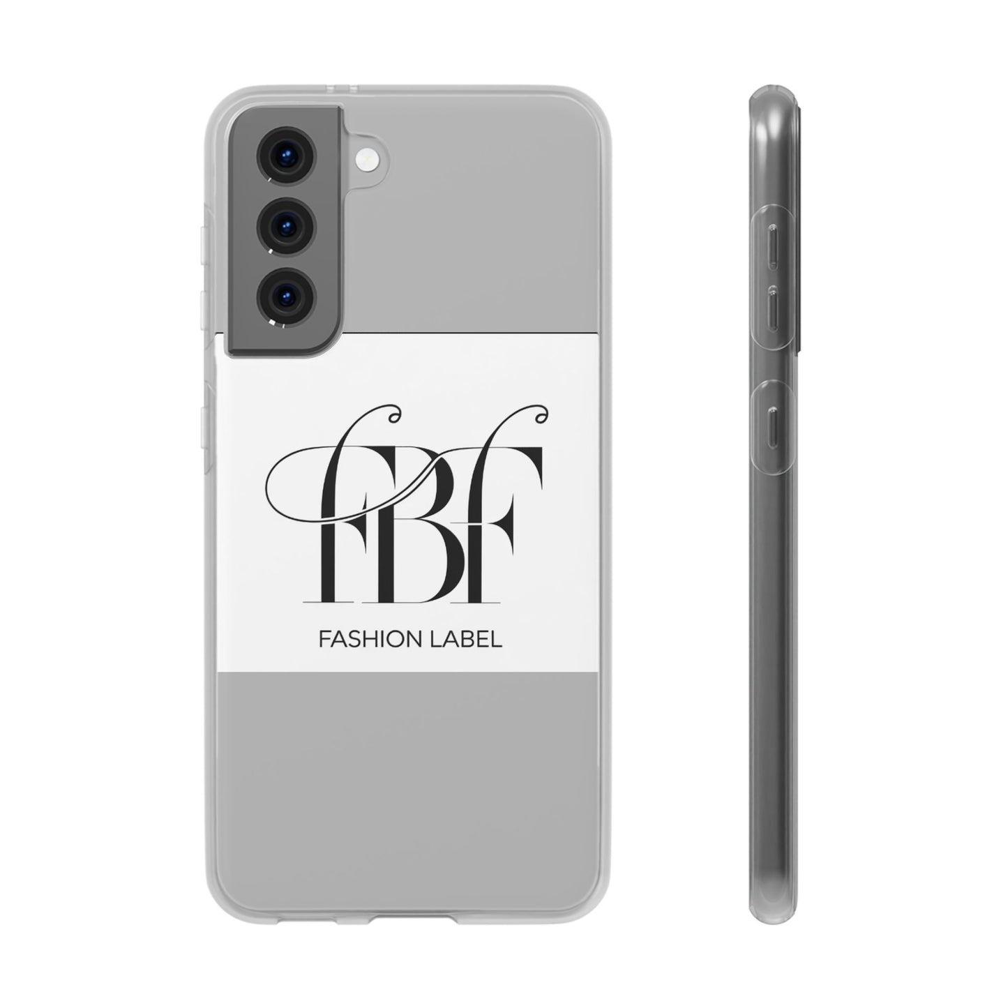 Chic Flexi Phone Case with Fashion Label Design