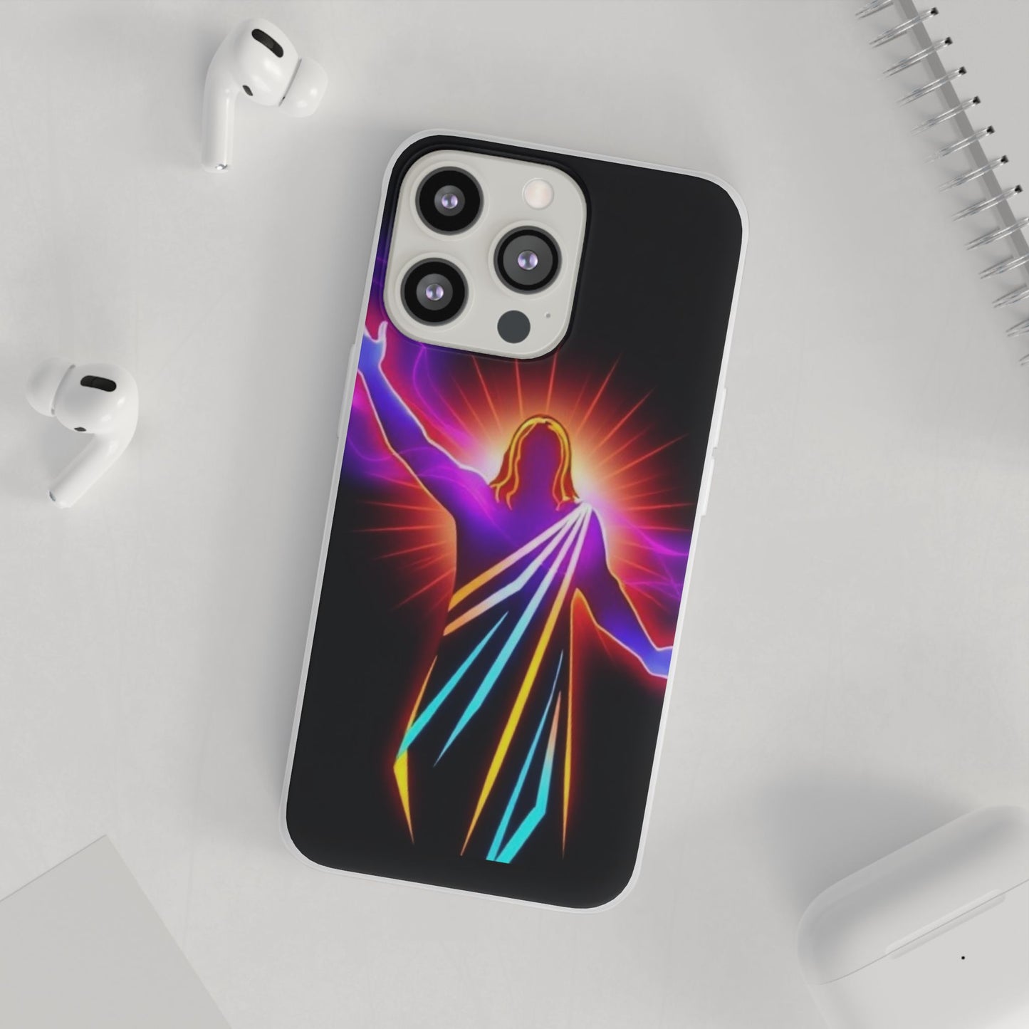 Inspirational Jesus Flexi Case - Colorful Phone Cover for Spiritual Connection