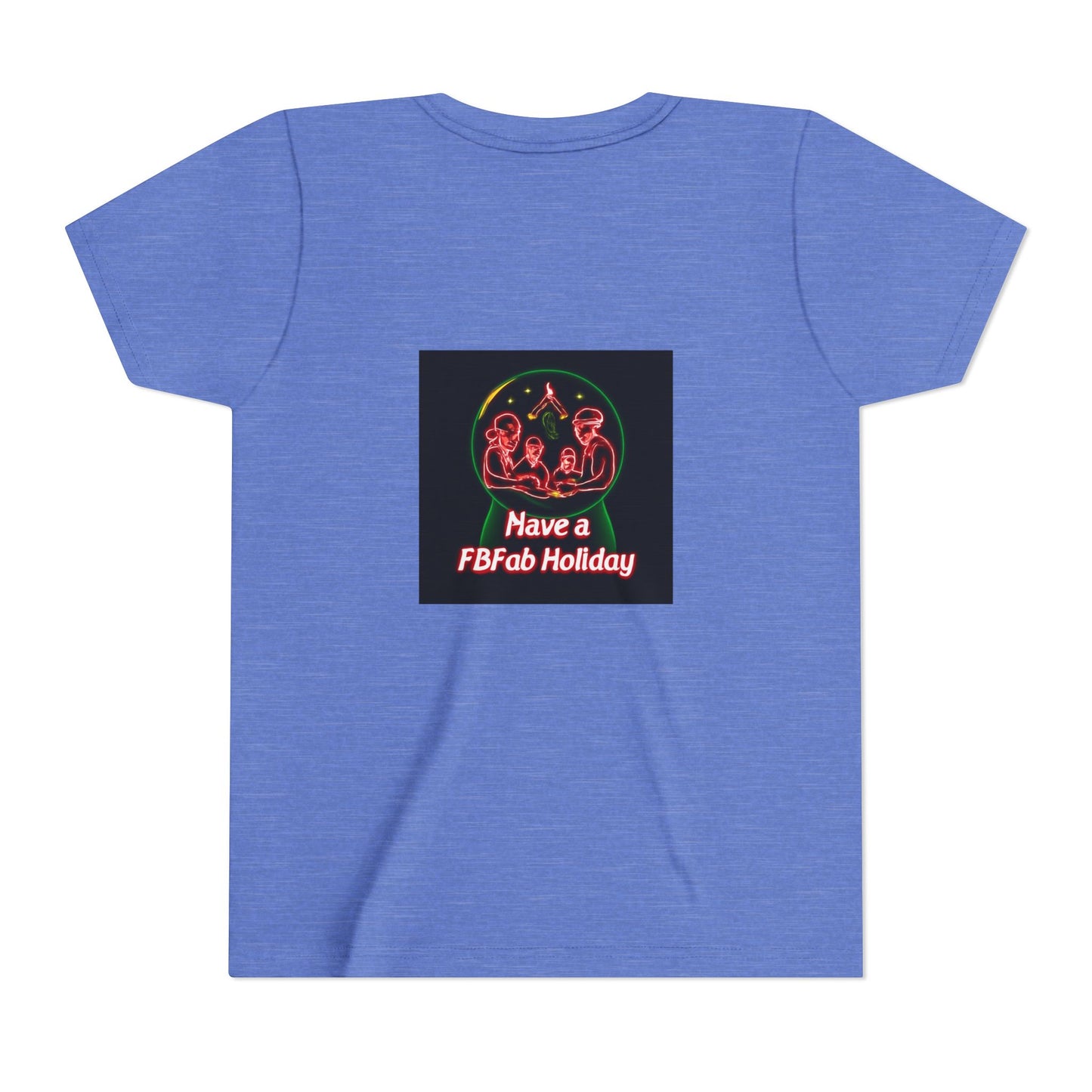 Youth Christmas Short Sleeve Tee, Holiday Tee, Xmas Gift for Kids, Fun Tee for Celebrations, Winter Festive Shirt