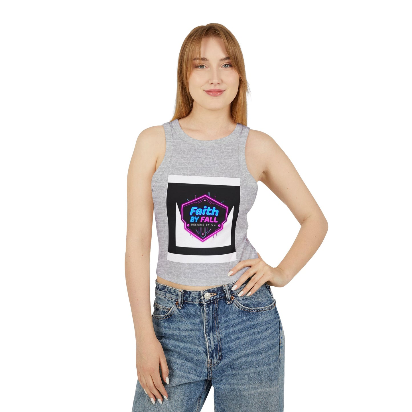 Neon Graphic Racer Tank Top, Faith by Fall, Classy Chic, Trendy Summer Top, Women’s Casual Wear, Stylish Athletic Top, Gift for Her