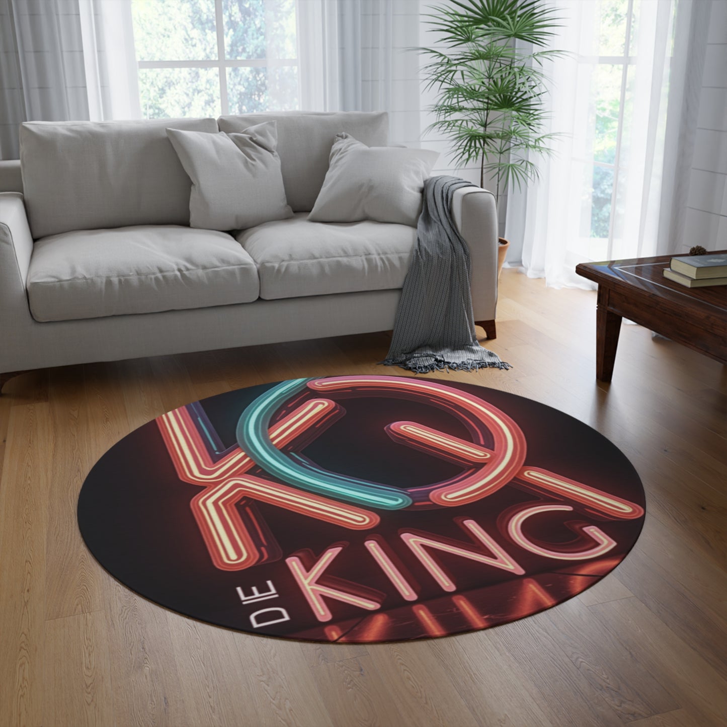 Stylish Round Rug with Elegant Fashion Label Print - Perfect for Home Decor and Gift Giving