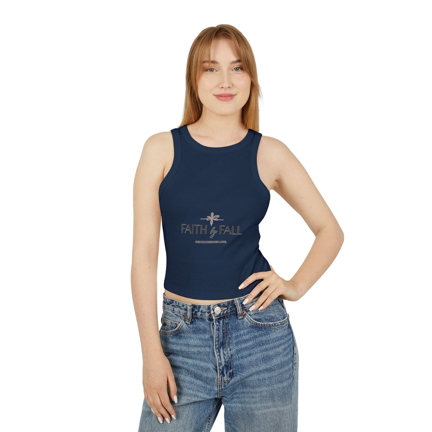 Faith & Fall Women’s Racer Tank Top | Motivational Top, Fall Fashion, Casual Wear, Unique Gift for Women, Inspirational Apparel