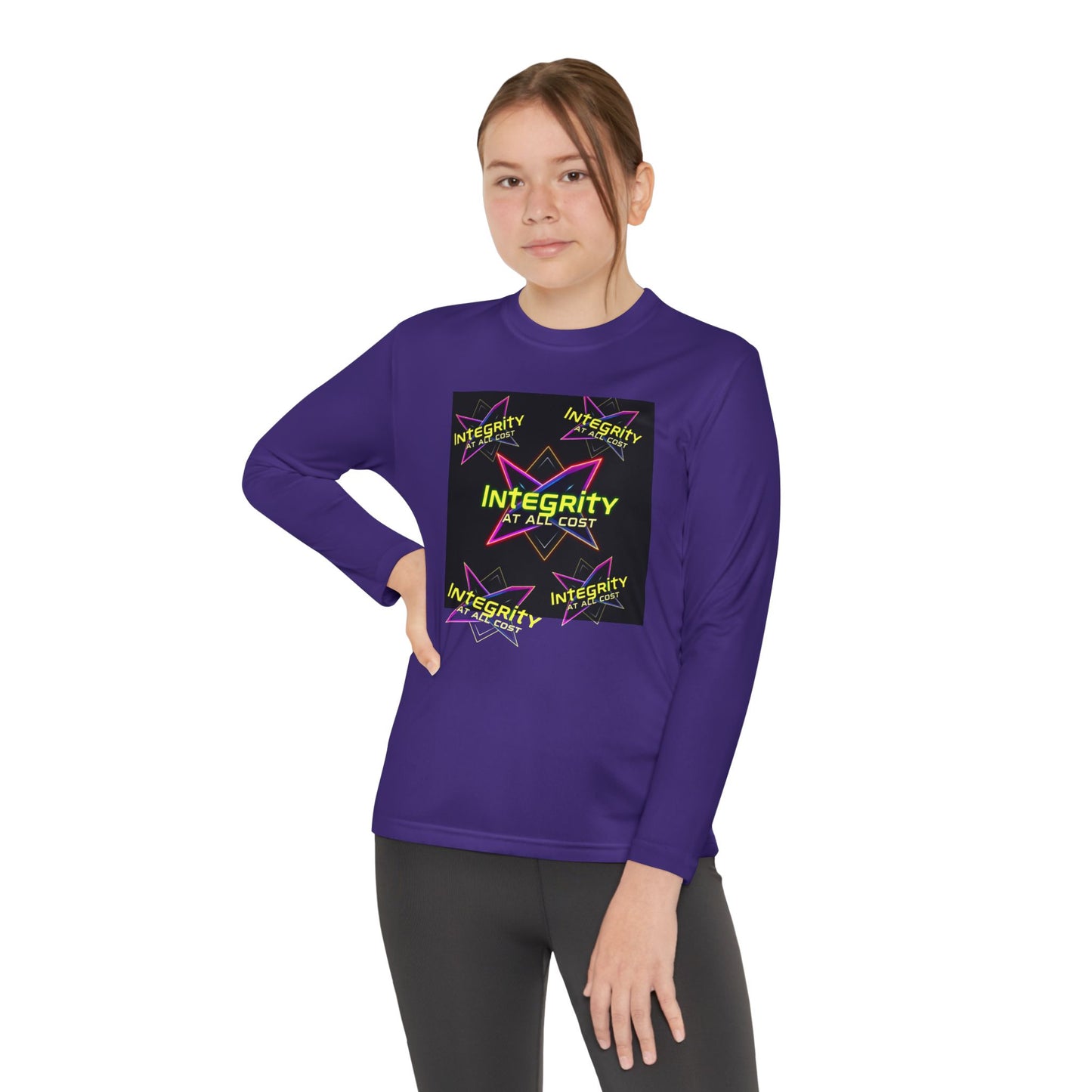 Integrity Youth Long Sleeve Tee, Cool Graphic Shirt, Motivational Apparel, Perfect for Sports, Birthday Gift