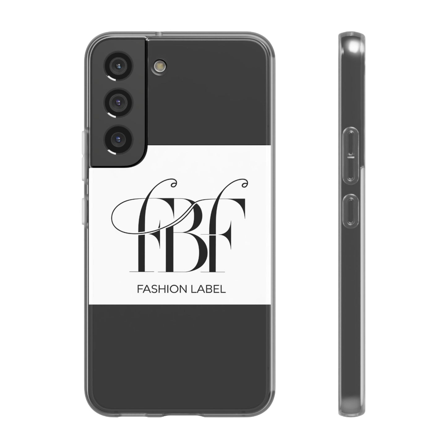 Chic Flexi Phone Case with Fashion Label Design