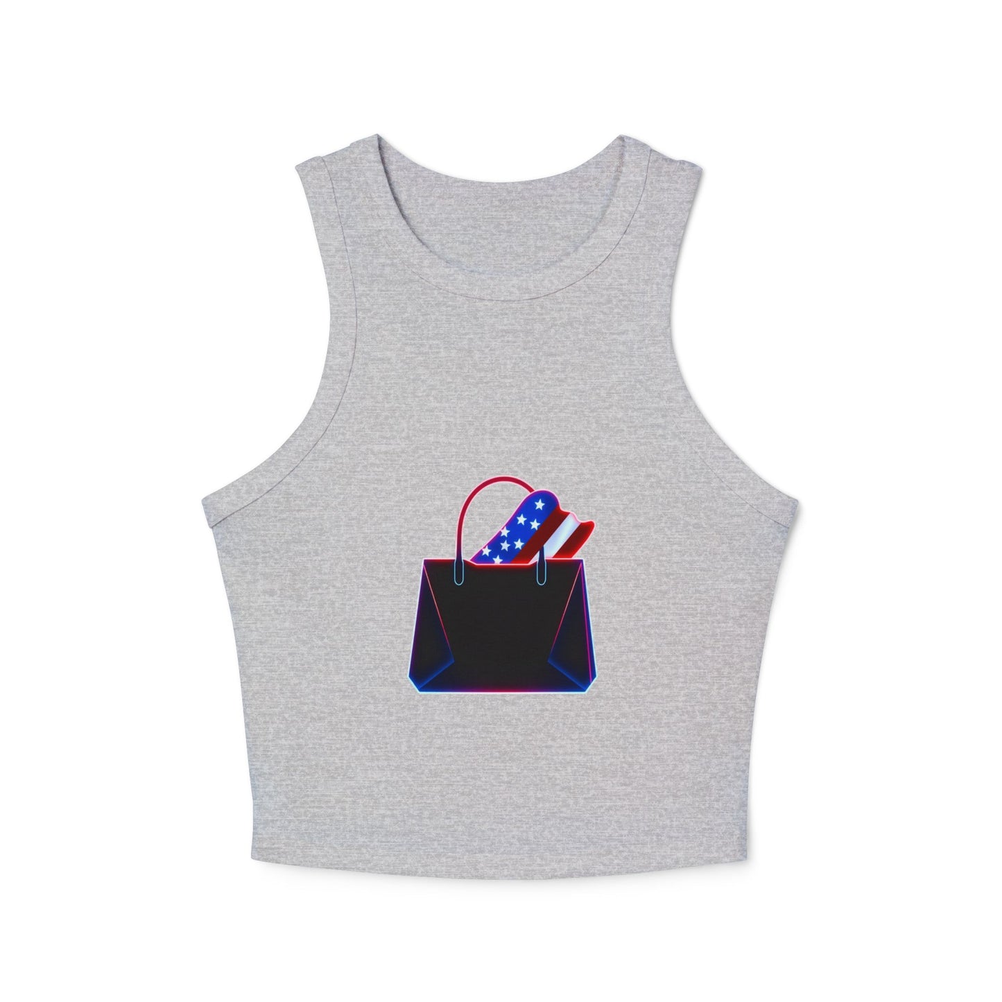 Patriotic Graphic Racerback Tank Top - Women's Summer Style, Independence Day Fashion, Concert Wear, Casual Chill