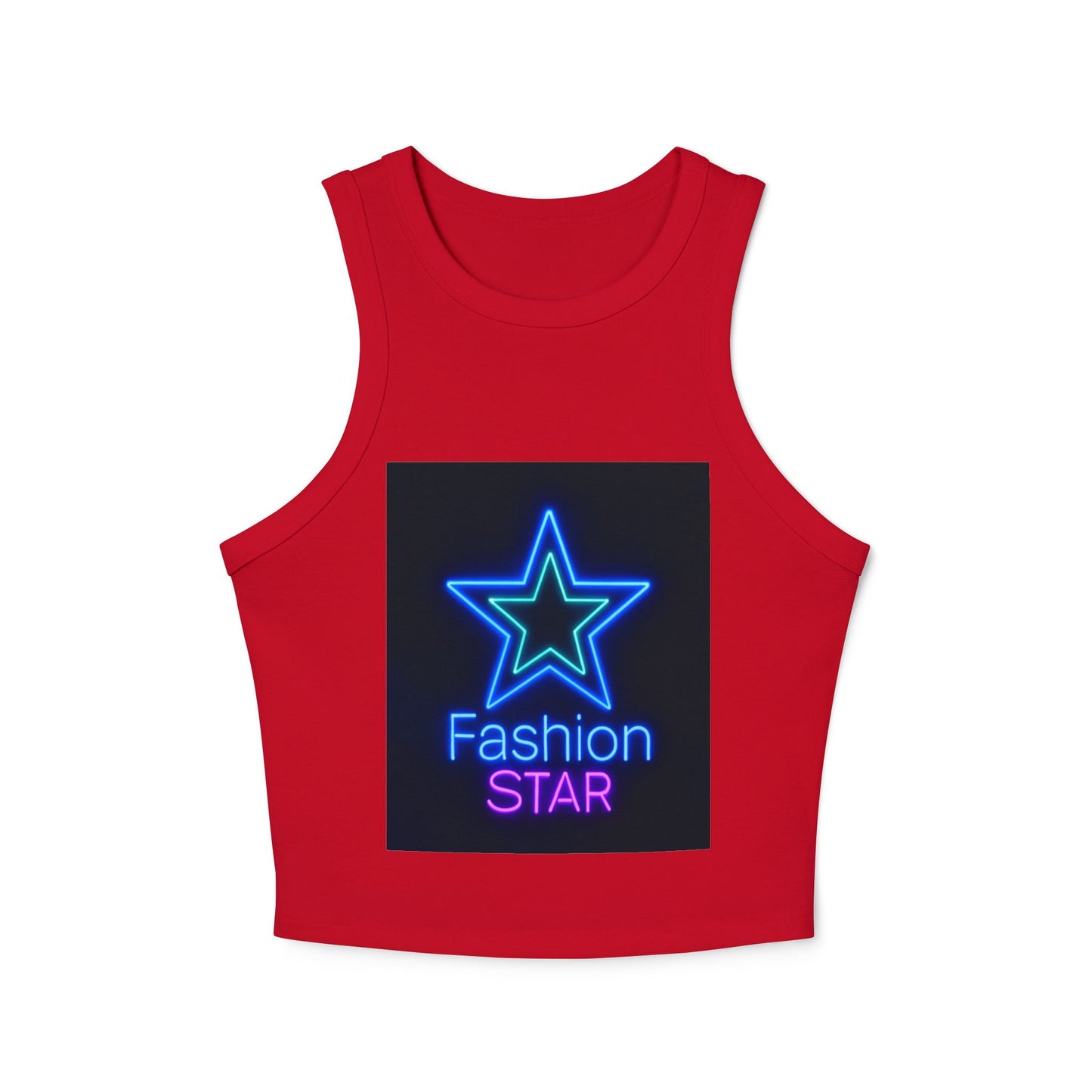 Fashion Star Racer Tank Top | Women's Crop Top, Trendy Summer Shirt, Casual Wear, Stylish Workout Top, Gift for Her