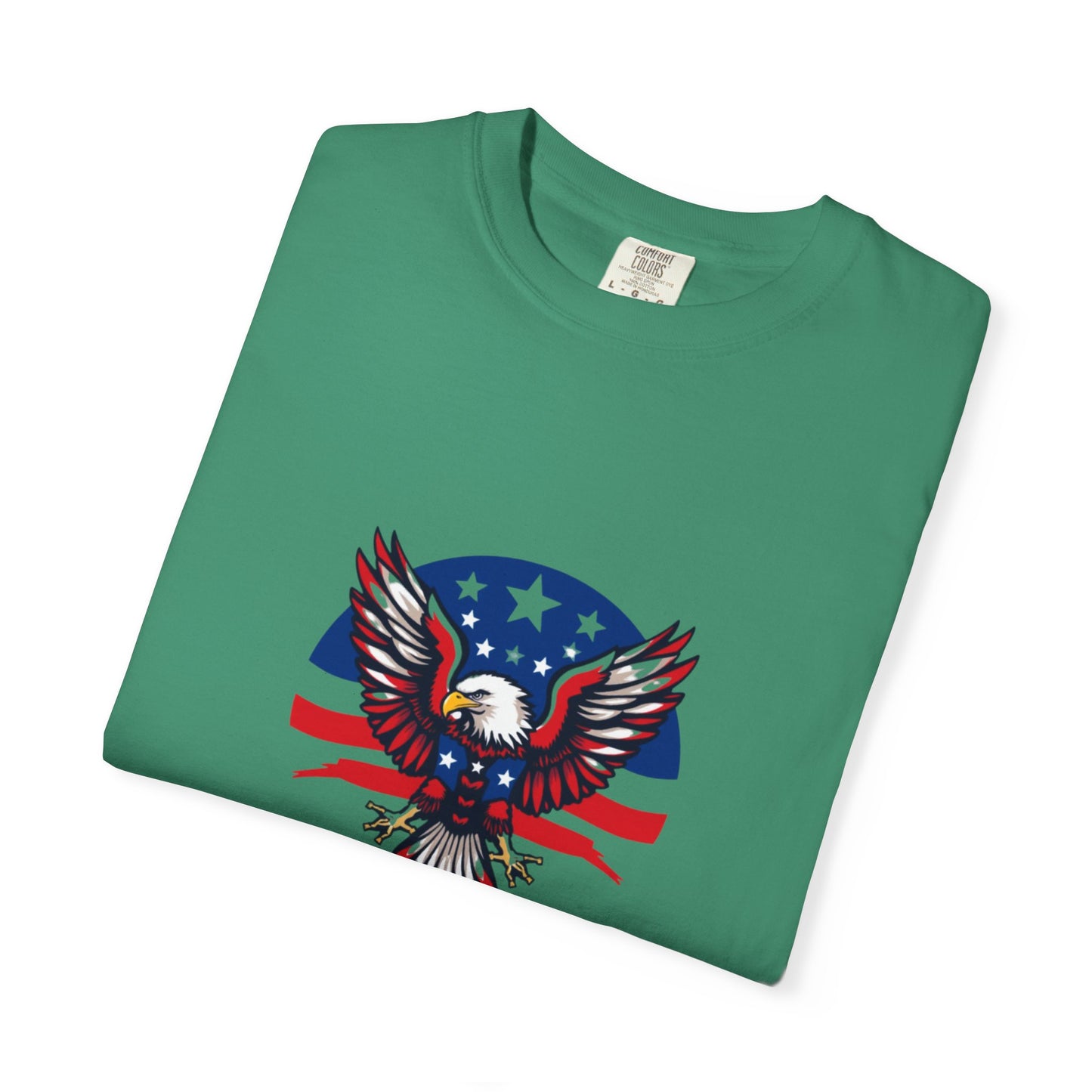Patriotic T-Shirt with Eagle Graphic | Faith By Flag Tee, Unisex Apparel, Independence Day Shirt, Casual Wear, Gift for Veterans