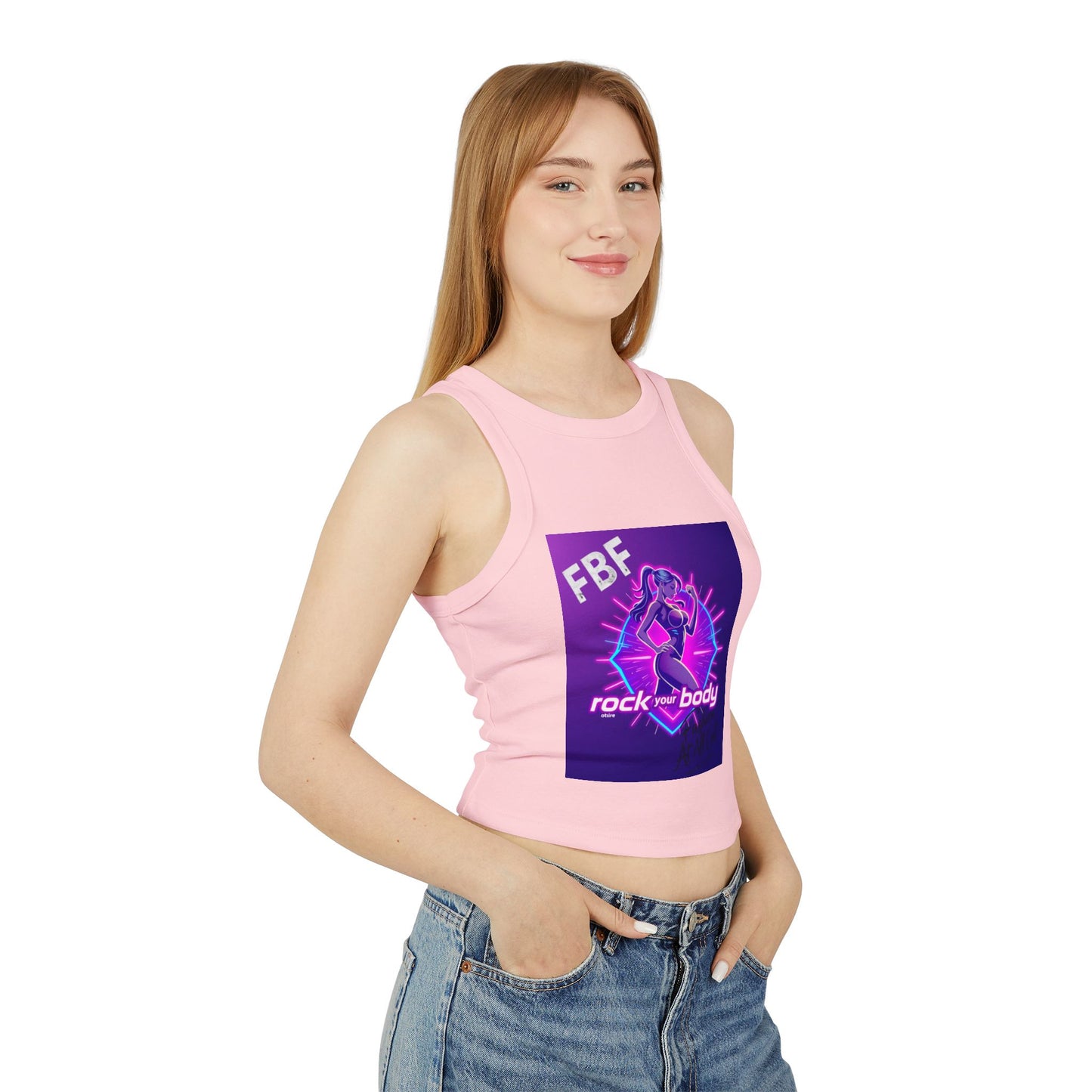 Rock Your Body Women's Racer Tank Top, Fitness Top, Workout Wear, Summer Top, Trendy Tank