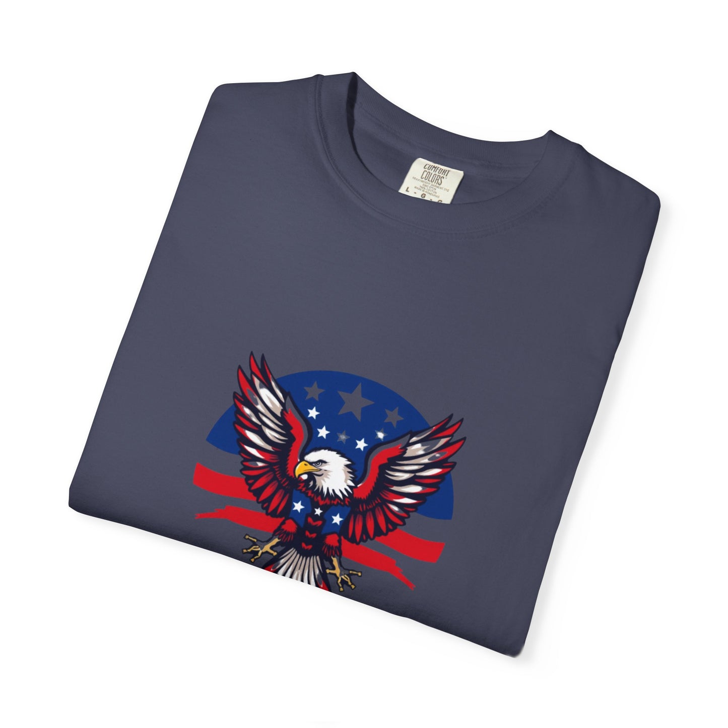 Patriotic T-Shirt with Eagle Graphic | Faith By Flag Tee, Unisex Apparel, Independence Day Shirt, Casual Wear, Gift for Veterans