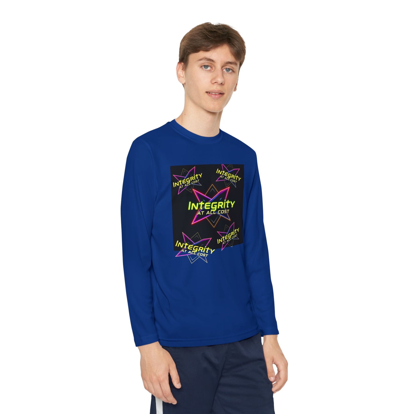 Integrity Youth Long Sleeve Tee, Cool Graphic Shirt, Motivational Apparel, Perfect for Sports, Birthday Gift