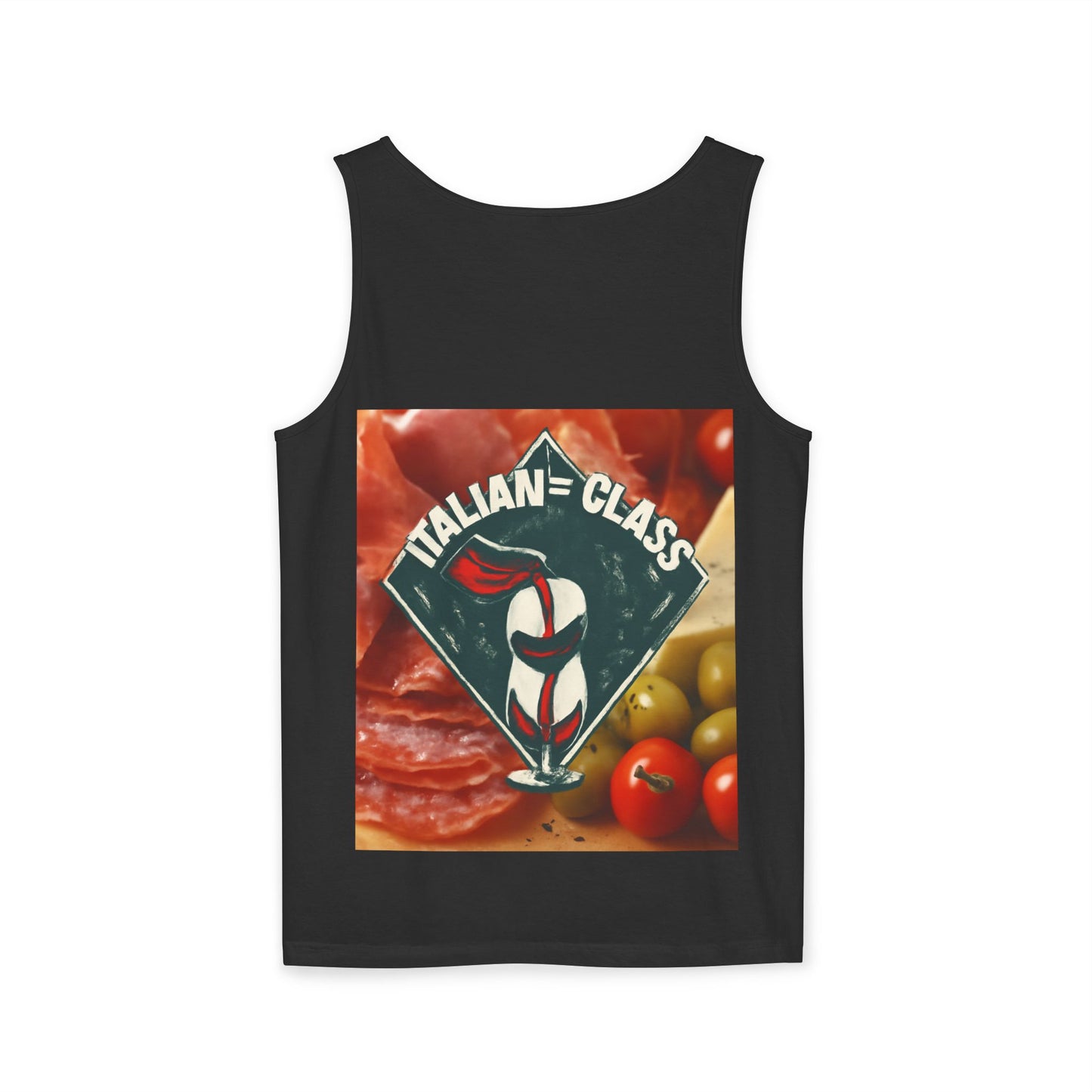 Italian Class Unisex Garment-Dyed Tank Top, Casual Summer Wear, Italian Heritage Gift, Foodie Apparel, Vacation Top