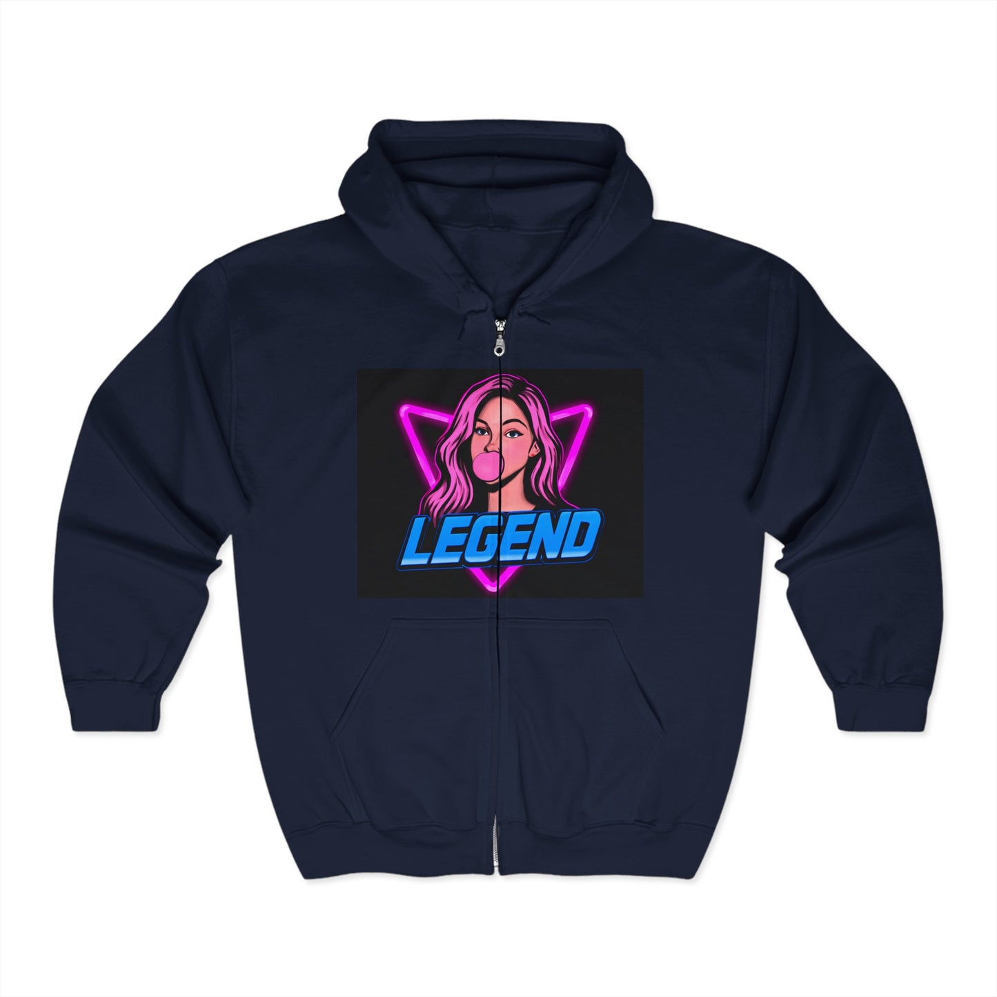 Legendary Love Zip Hoodie, Unisex Graphic Sweatshirt, Cozy Gift for Music Lovers, Valentine's Day Apparel, Trendy Casual Wear
