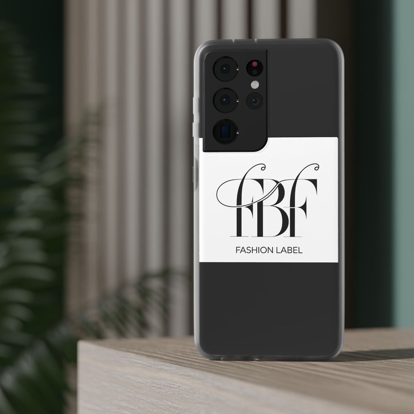 Chic Flexi Phone Case with Fashion Label Design