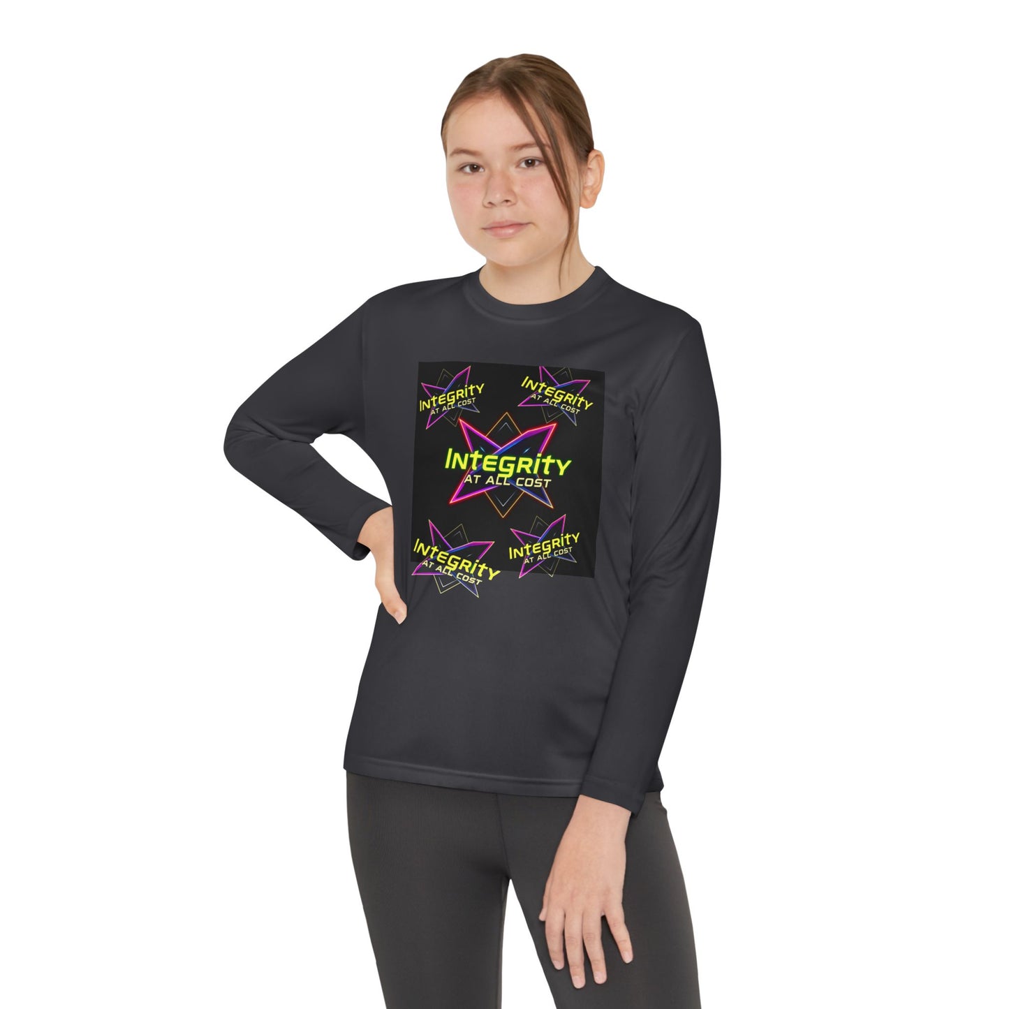 Integrity Youth Long Sleeve Tee, Cool Graphic Shirt, Motivational Apparel, Perfect for Sports, Birthday Gift