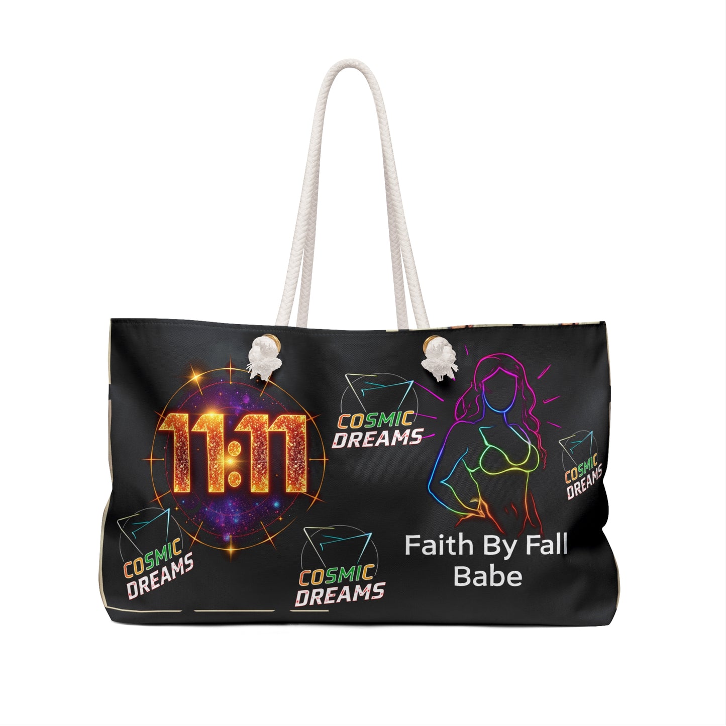 Stylish Weekender Bag with Retro Design - Perfect for Travel and Beach Days