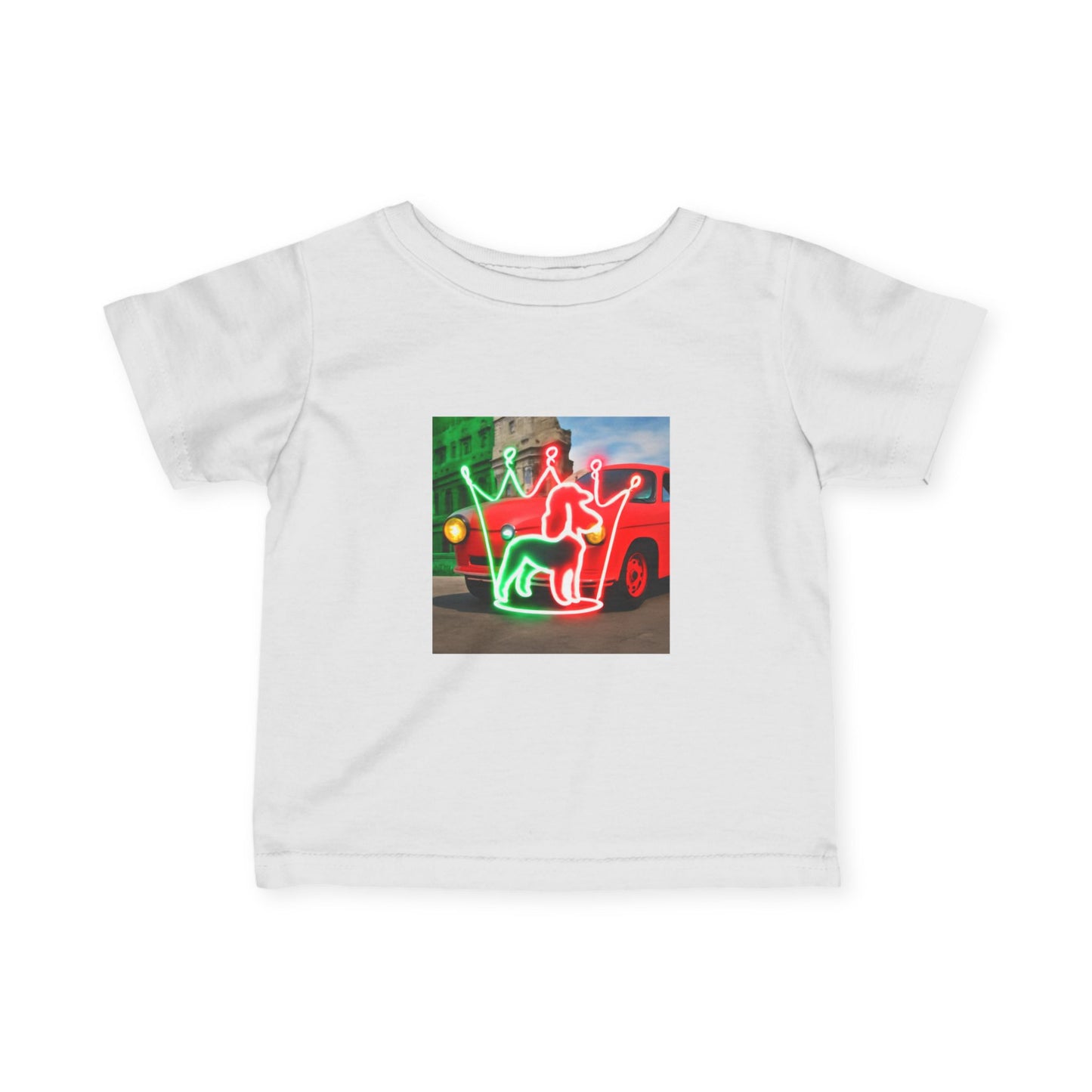 Infant Neon Light Tee, Cute Baby Shirt, Toddler Casual Wear, Holiday Outfit, Playful Gift Idea