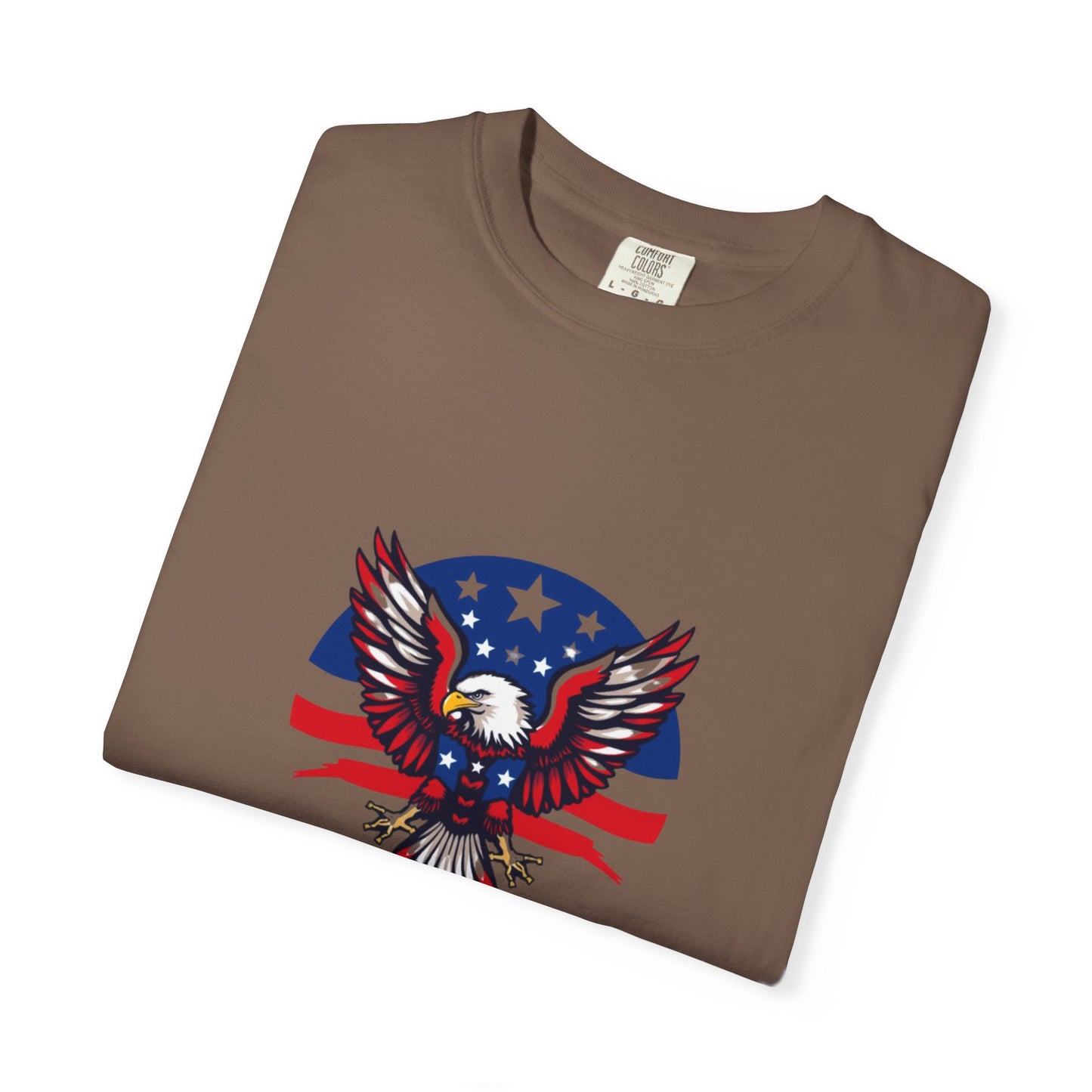 Patriotic T-Shirt with Eagle Graphic | Faith By Flag Tee, Unisex Apparel, Independence Day Shirt, Casual Wear, Gift for Veterans
