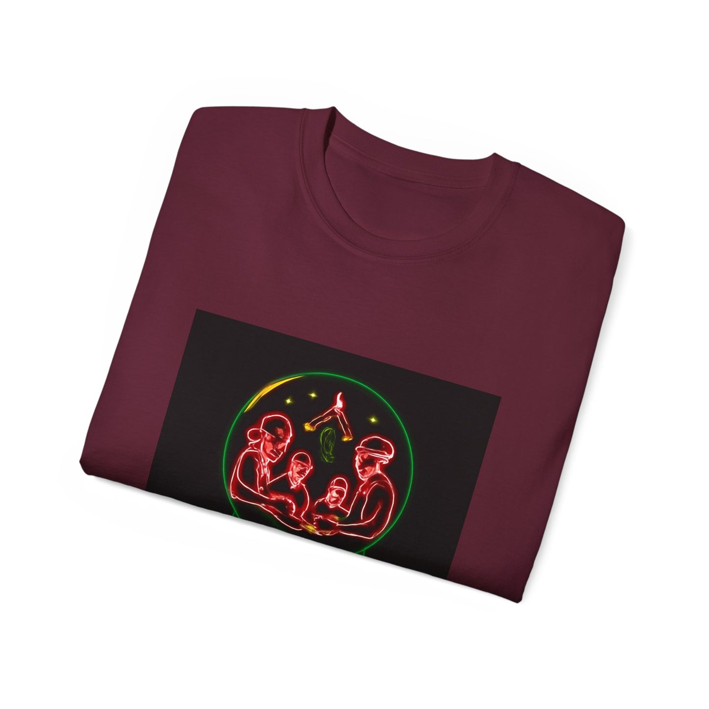Festive Alien Tee, Unisex Holiday T-Shirt, Graphic Tee for Parties, Fun Gift for Friends, Quirky Style for Casual Wear