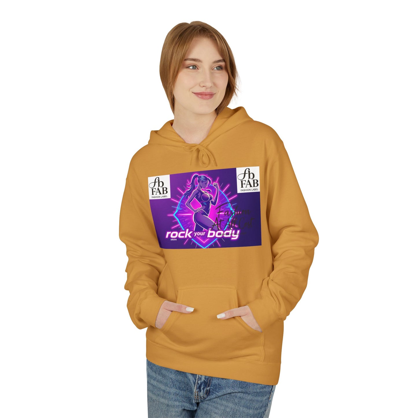 Rock Your Body Fleece Hoodie | Unisex Midweight Hoodie, Cozy Sweatshirt, Unique Gift for Fitness Lovers, Casual Wear, Music Inspired Apparel