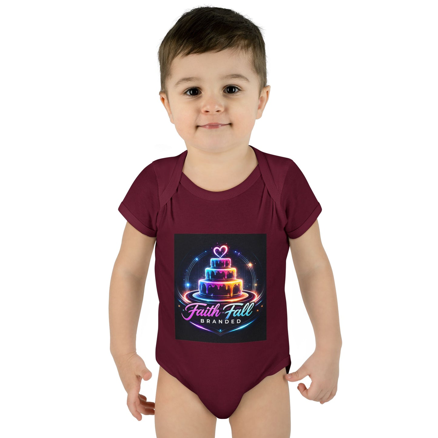 Infant Bodysuit — Neon Cake 'Faith, Fall, Brander' Baby Onesie