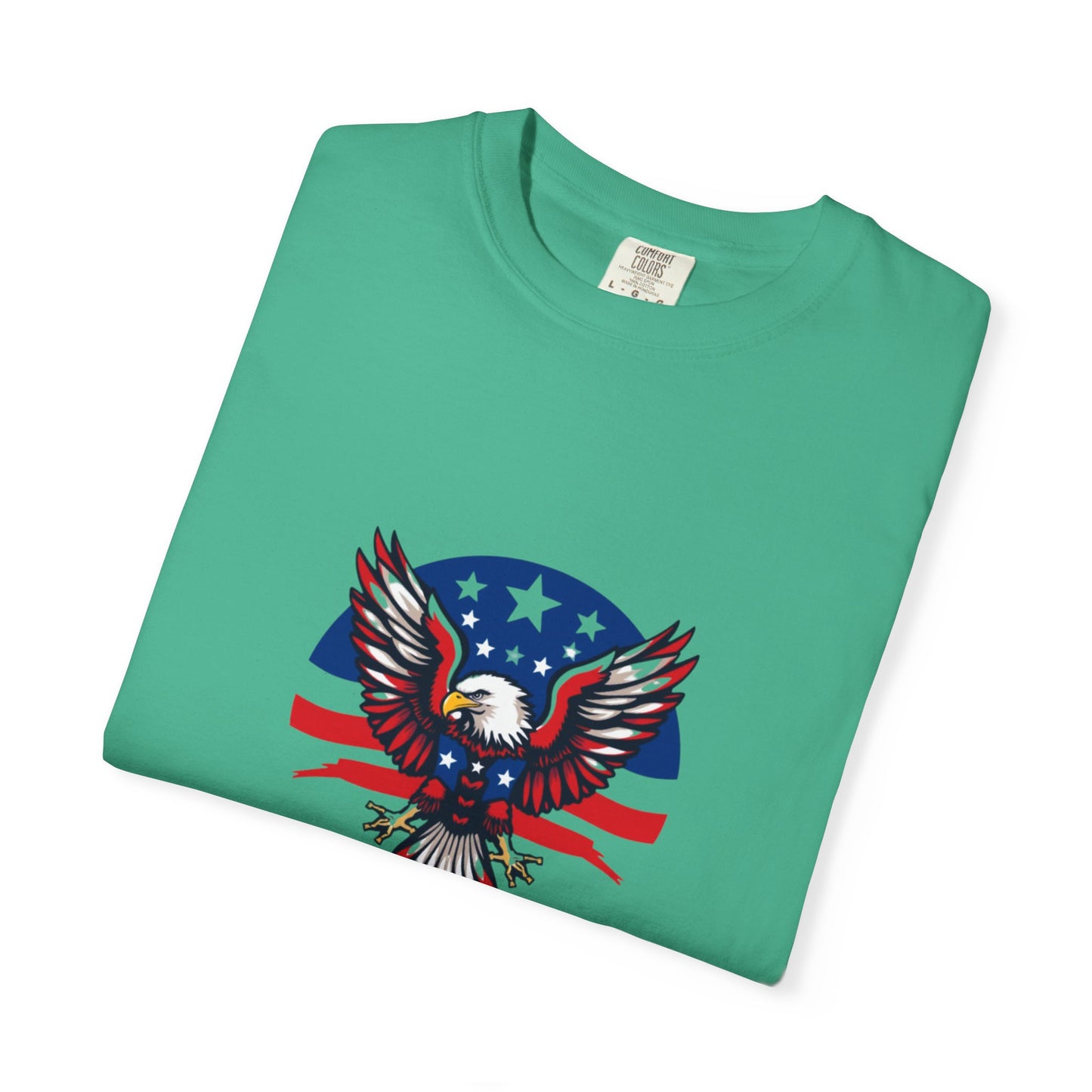 Patriotic T-Shirt with Eagle Graphic | Faith By Flag Tee, Unisex Apparel, Independence Day Shirt, Casual Wear, Gift for Veterans