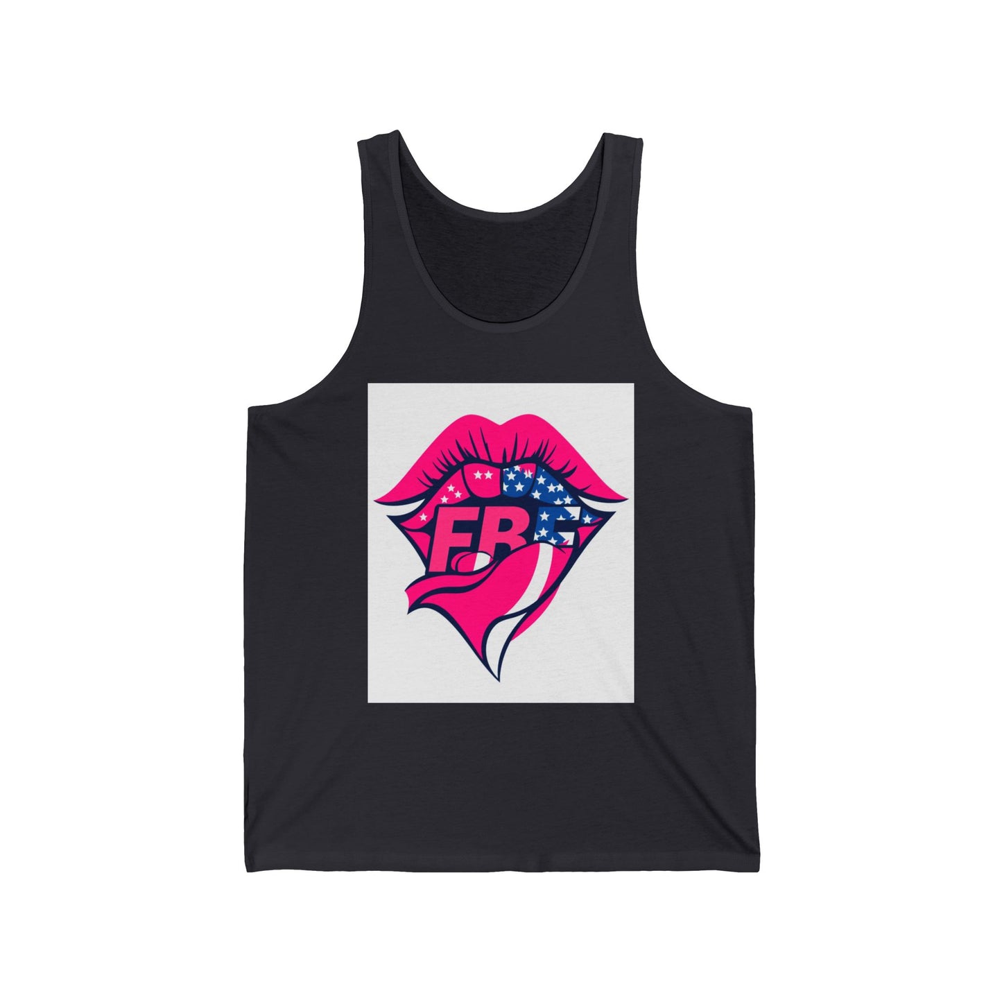 Patriotic Kiss Unisex Jersey Tank, Summer Top, Pride Apparel, Festival Wear, Casual Outfit, Gift for Her