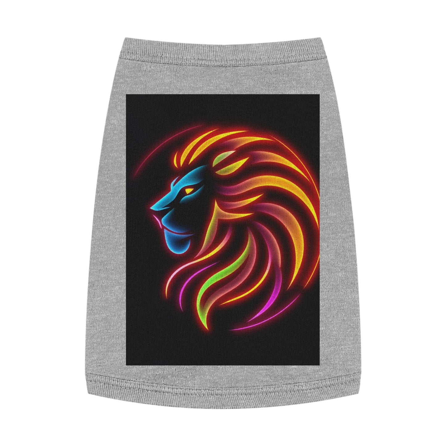 Radiant Lion Design Pet Tank Top, Colorful Dog Apparel, Summer Pet Wear, Cute Pet Gift, Stylish Animal Tank Top