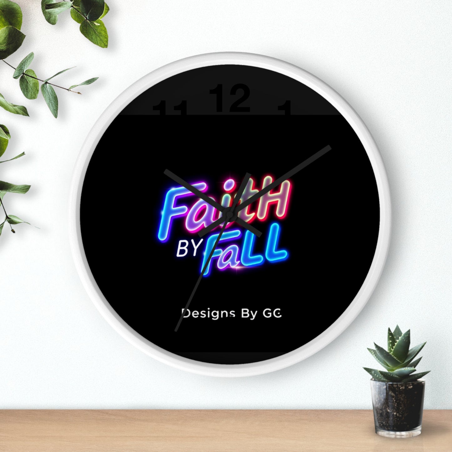 Neon Faith Wall Clock - Inspirational Home Decor | Designs by GG
