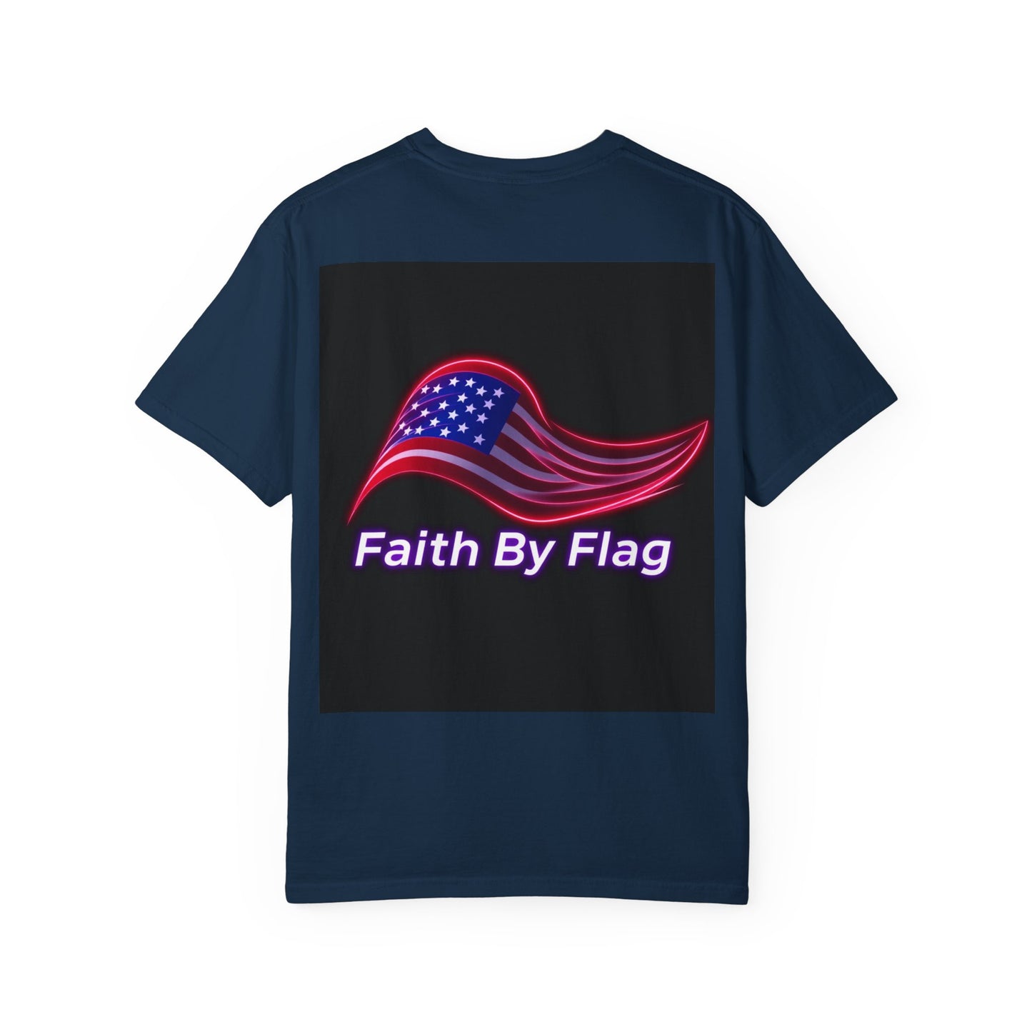 Patriotic T-Shirt with Eagle Graphic | Faith By Flag Tee, Unisex Apparel, Independence Day Shirt, Casual Wear, Gift for Veterans