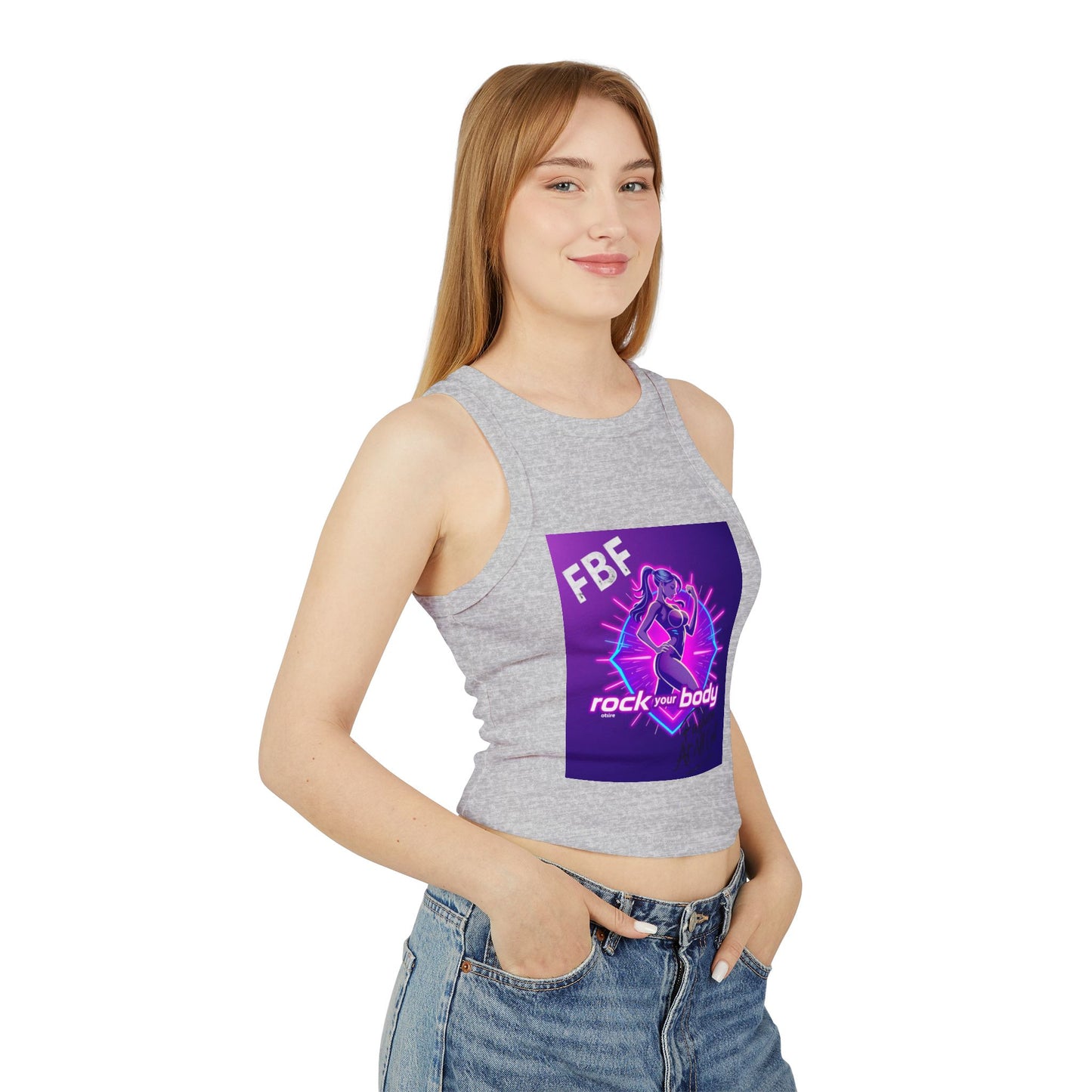 Rock Your Body Women's Racer Tank Top, Fitness Top, Workout Wear, Summer Top, Trendy Tank