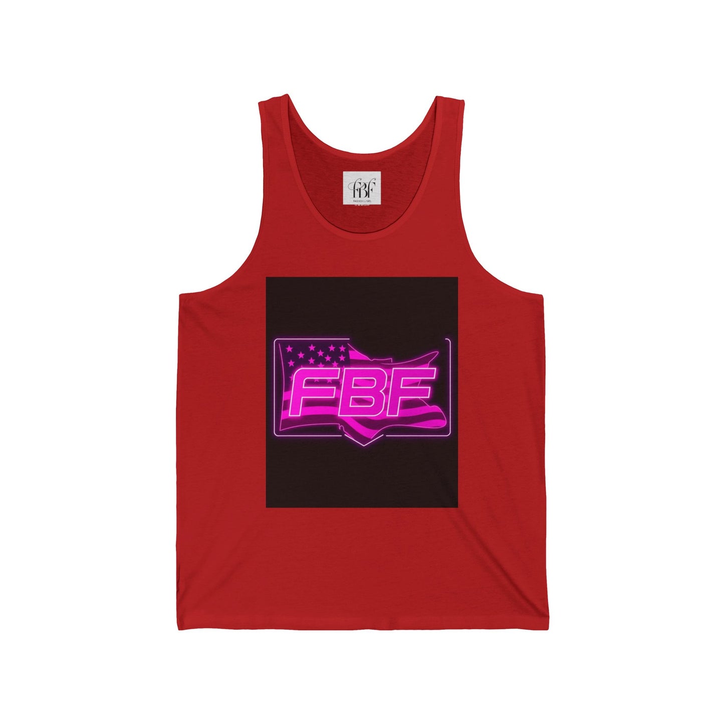 Neon Graphic Unisex Tank, Summer Fashion, Festival Wear, Gift for Her, Patriotic Apparel, Casual Style
