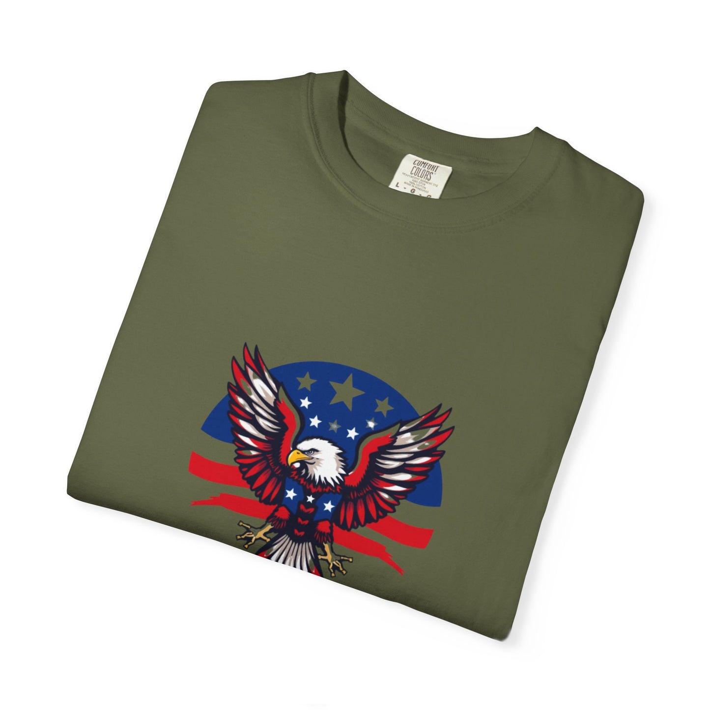 Patriotic T-Shirt with Eagle Graphic | Faith By Flag Tee, Unisex Apparel, Independence Day Shirt, Casual Wear, Gift for Veterans