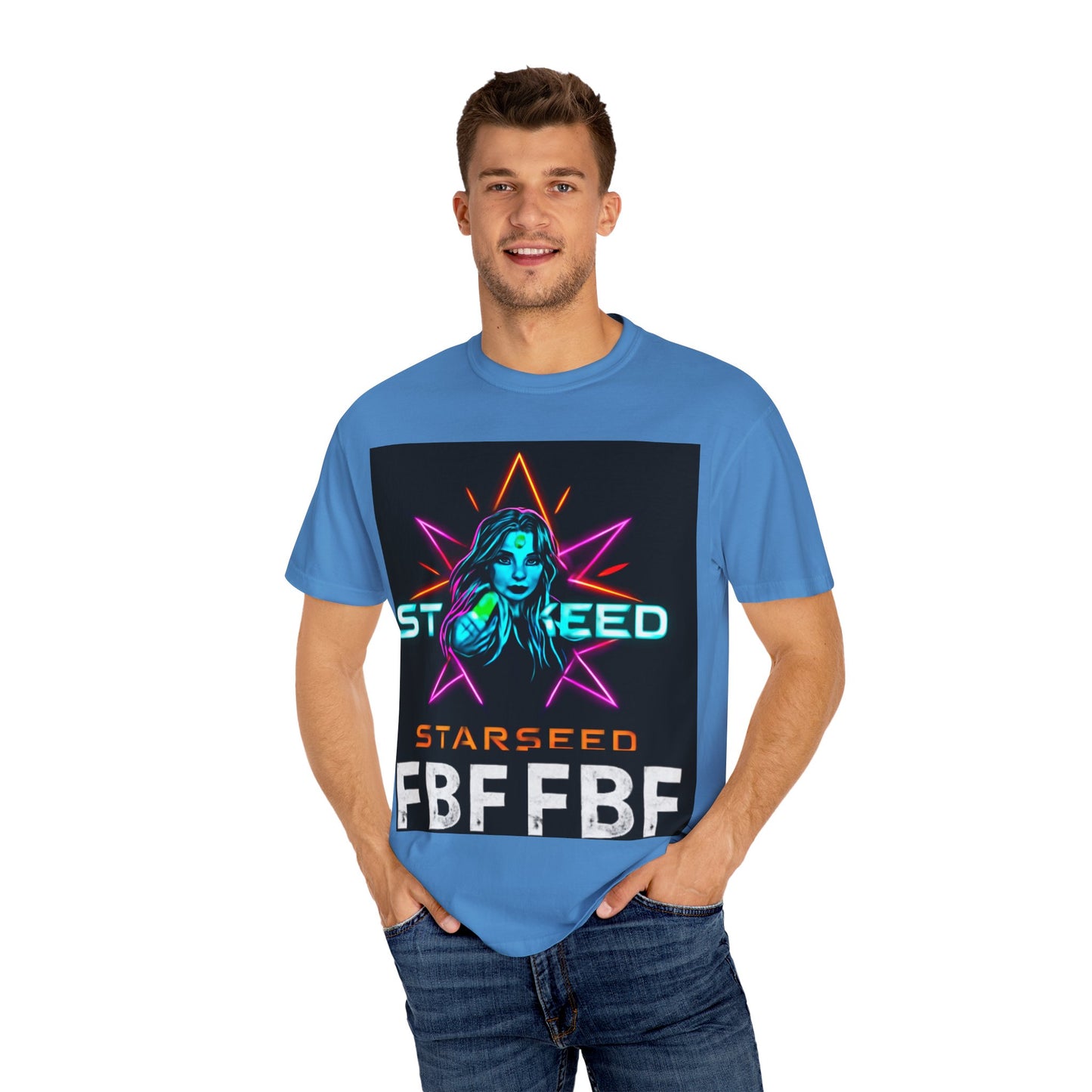 Neon Graphic T-Shirt - Starseed FBF Tee, Unisex Fashion, Cool Gift, Festival Wear, Retro Style, Casual Streetwear
