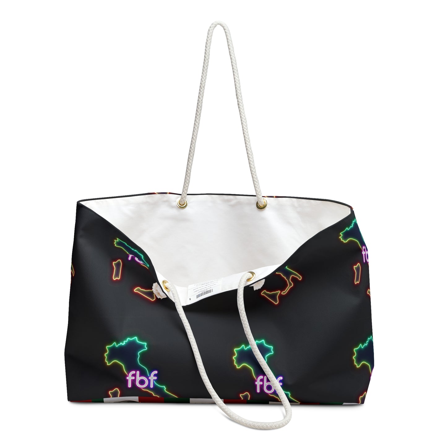 Neon Italy Weekender Bag, Travel Tote, Lightweight Overnight Bag, Colorful Weekender, Summer Getaway Essentials
