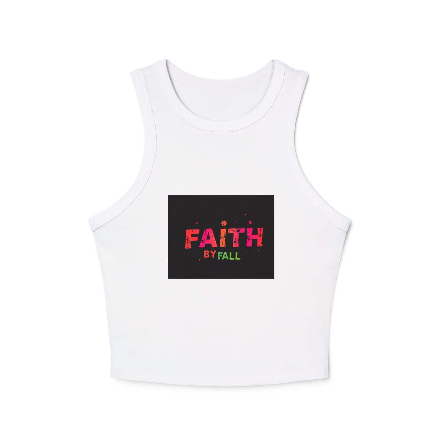 Faith by Fall Women's Micro Rib Racer Tank Top, Inspirational Summer Top, Motivational Crop Tank, Faith Apparel, Gift for Her, Casual Wear
