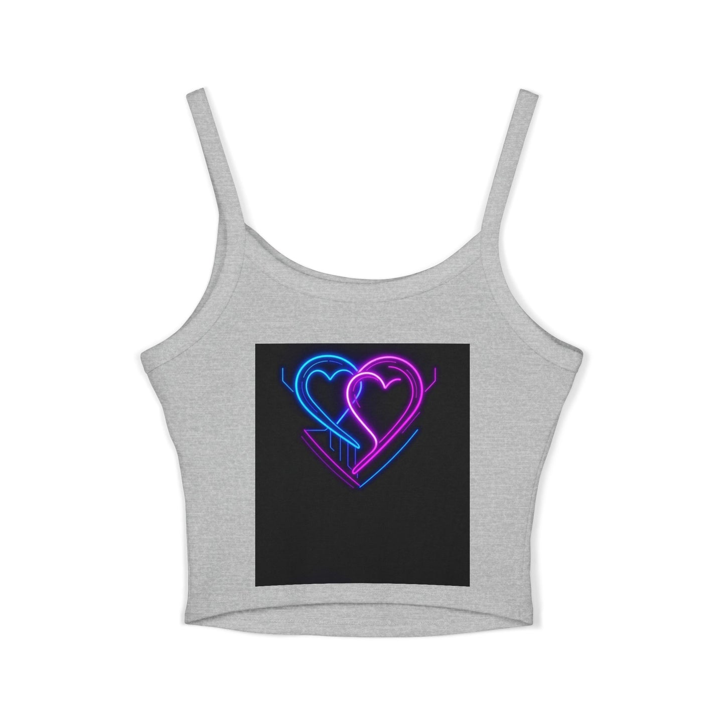 Neon Vibes Spaghetti Strap Tank Top, Stylish Crop Top, Summer Wear, Festival Fashion, Music Concert Top, Gifts for Her