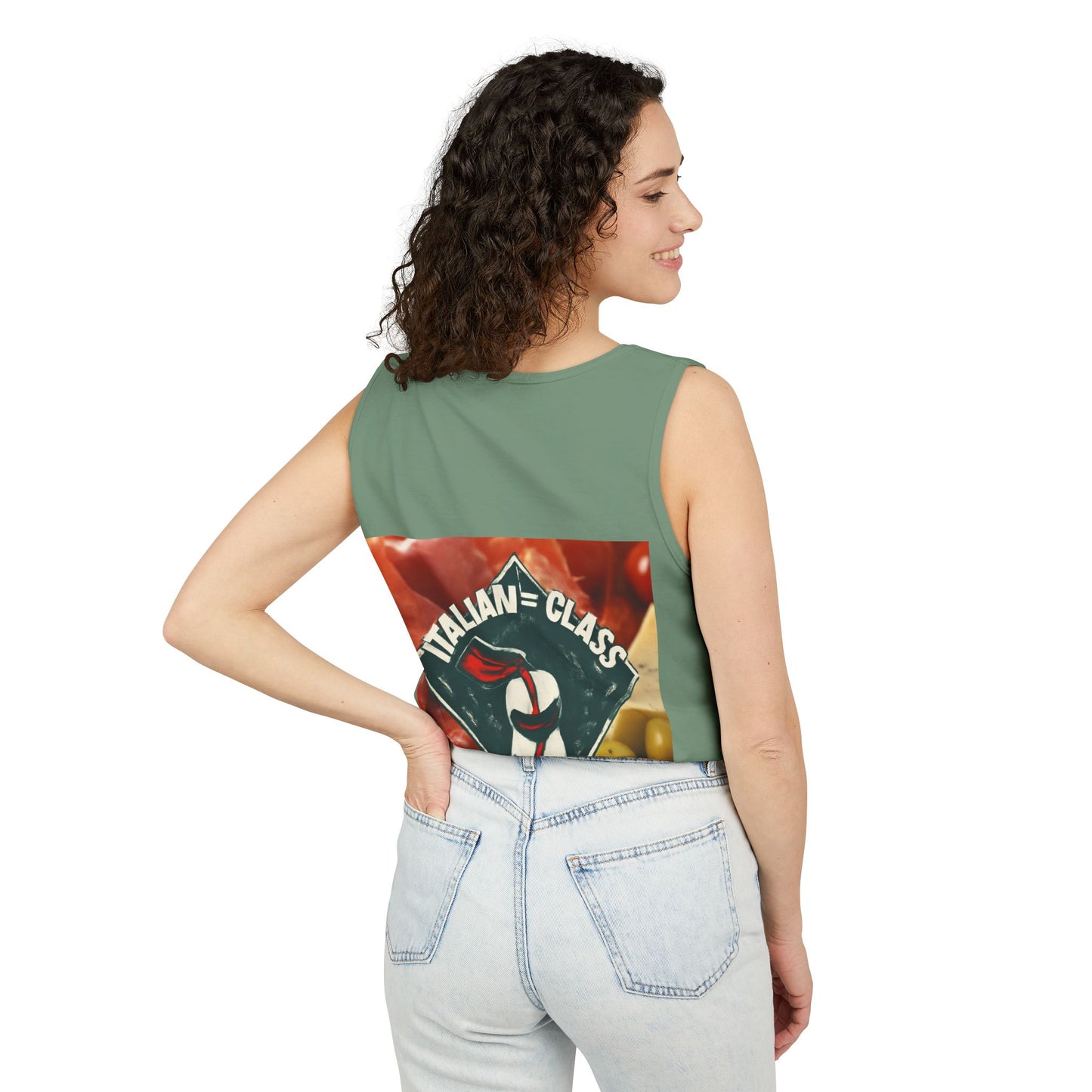 Italian Class Unisex Garment-Dyed Tank Top, Casual Summer Wear, Italian Heritage Gift, Foodie Apparel, Vacation Top