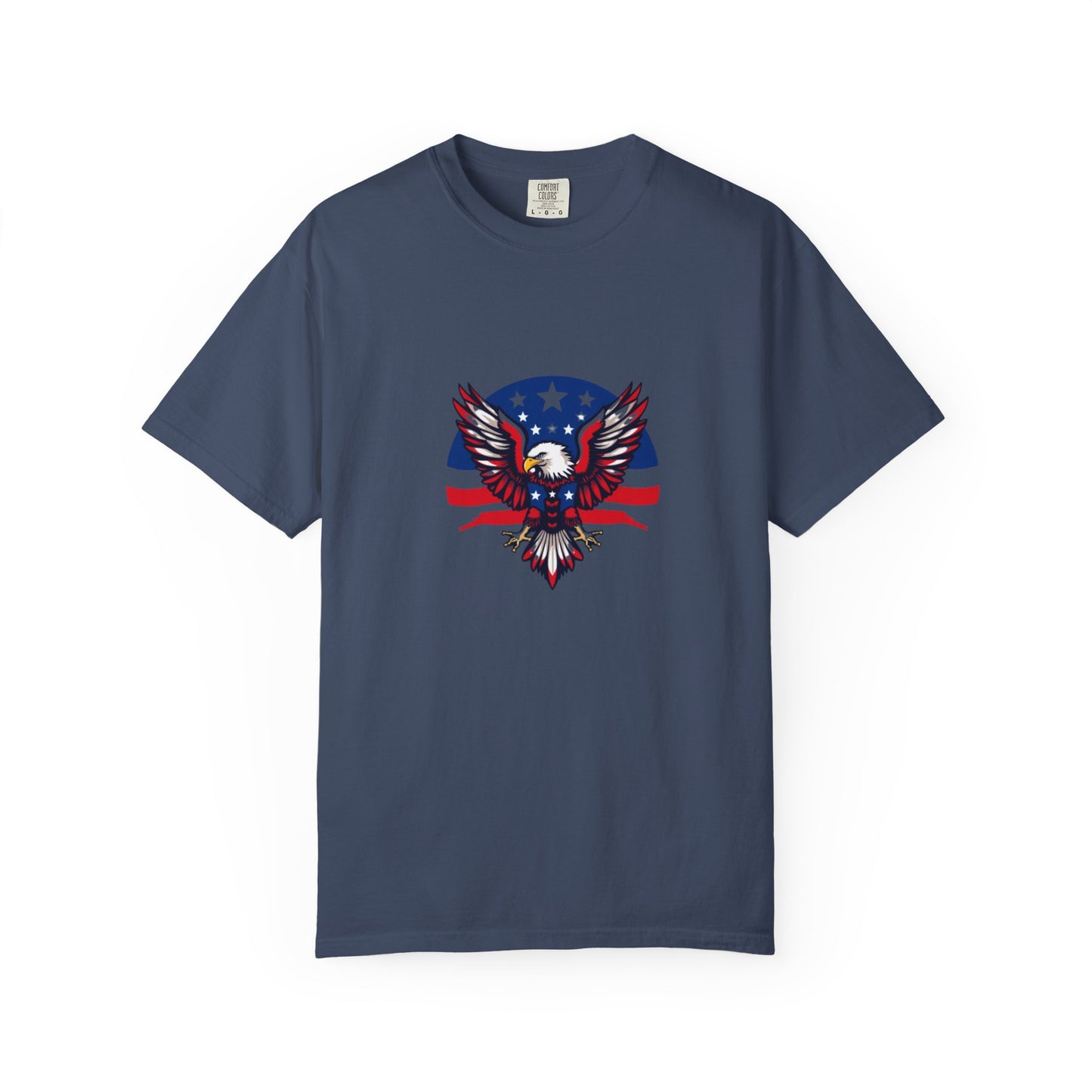 Patriotic T-Shirt with Eagle Graphic | Faith By Flag Tee, Unisex Apparel, Independence Day Shirt, Casual Wear, Gift for Veterans